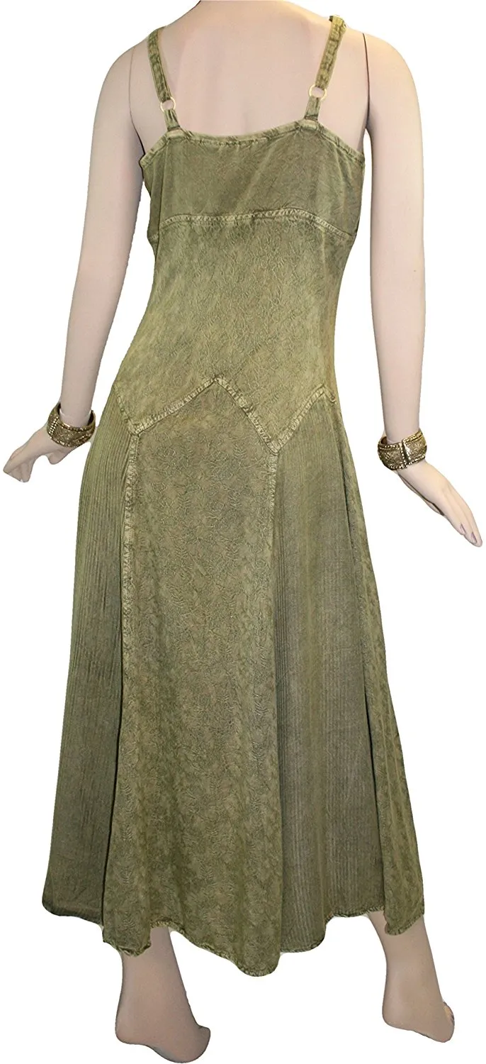 594 DR Summer Spaghetti Strap Embroidered Sleeveless Dress