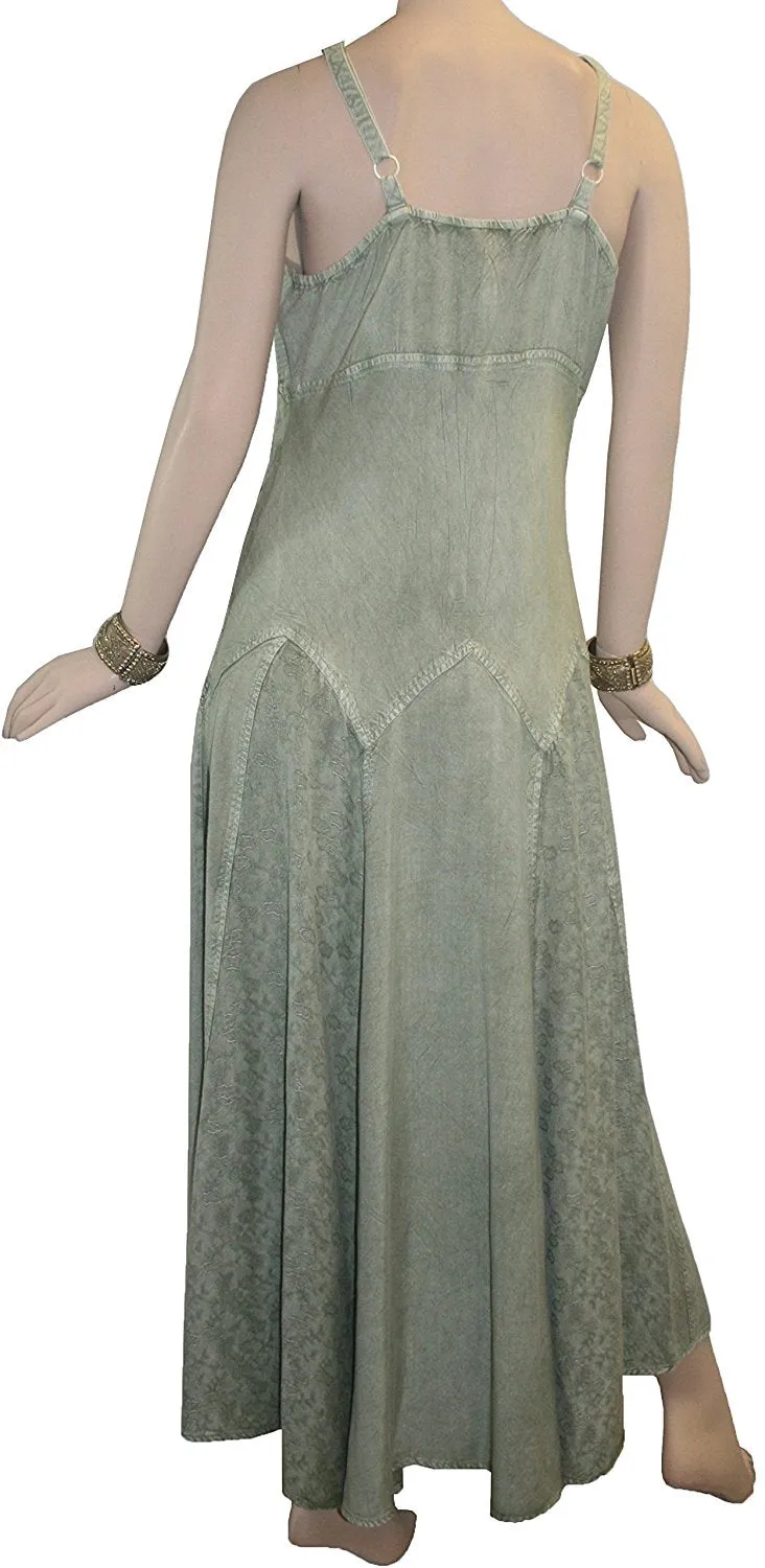 594 DR Summer Spaghetti Strap Embroidered Sleeveless Dress