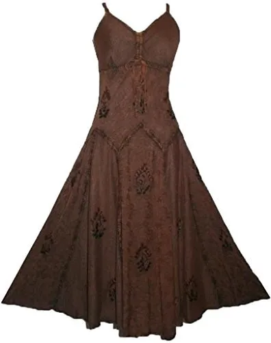 594 DR Summer Spaghetti Strap Embroidered Sleeveless Dress