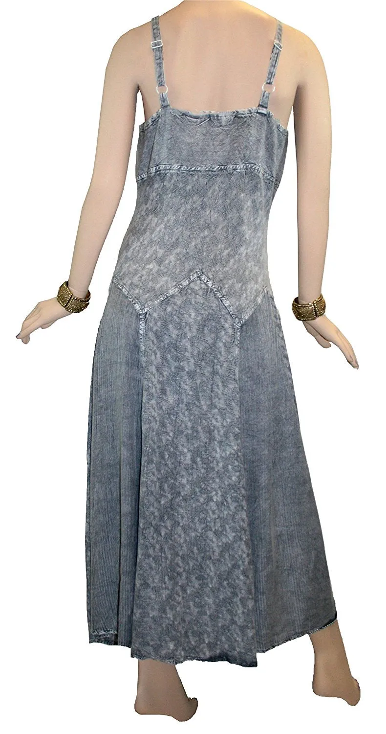594 DR Summer Spaghetti Strap Embroidered Sleeveless Dress