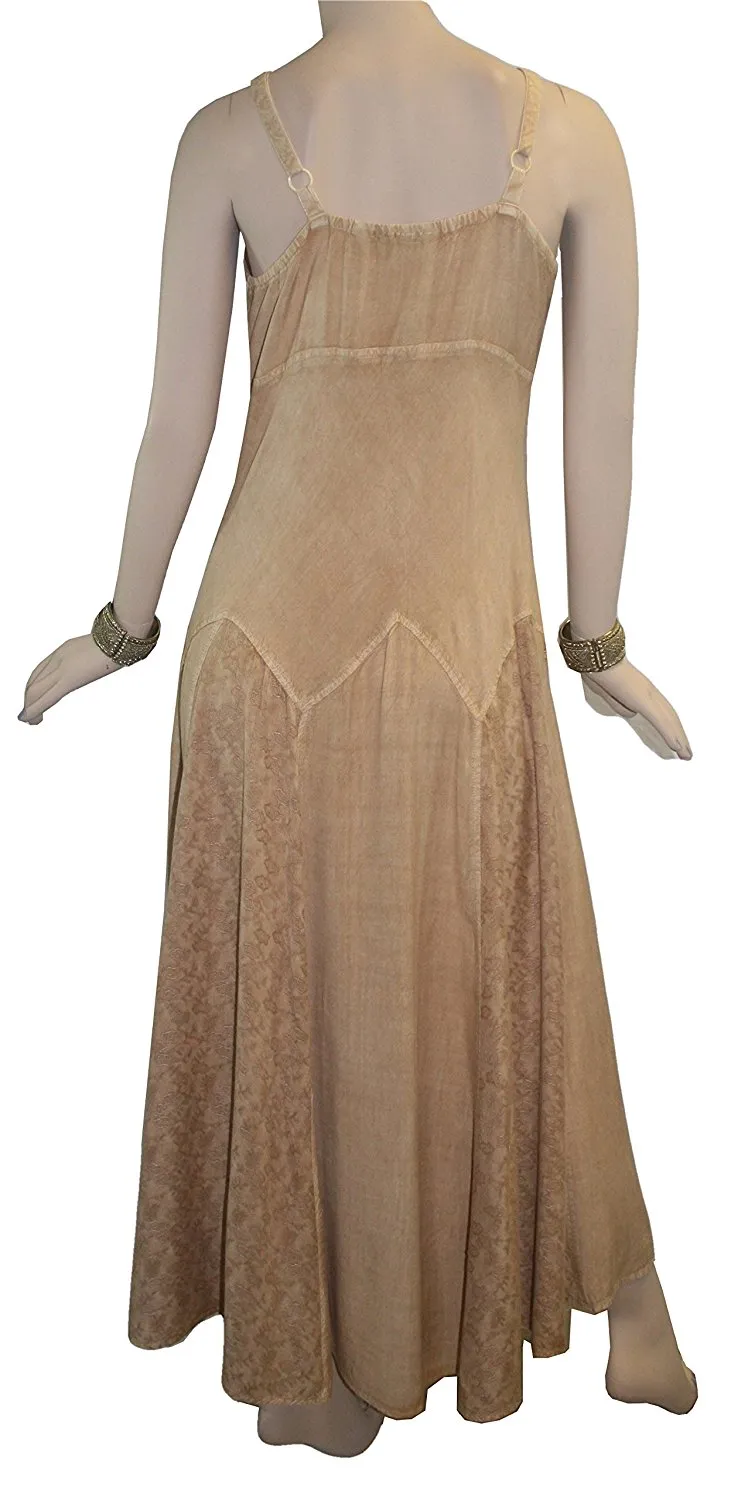 594 DR Summer Spaghetti Strap Embroidered Sleeveless Dress