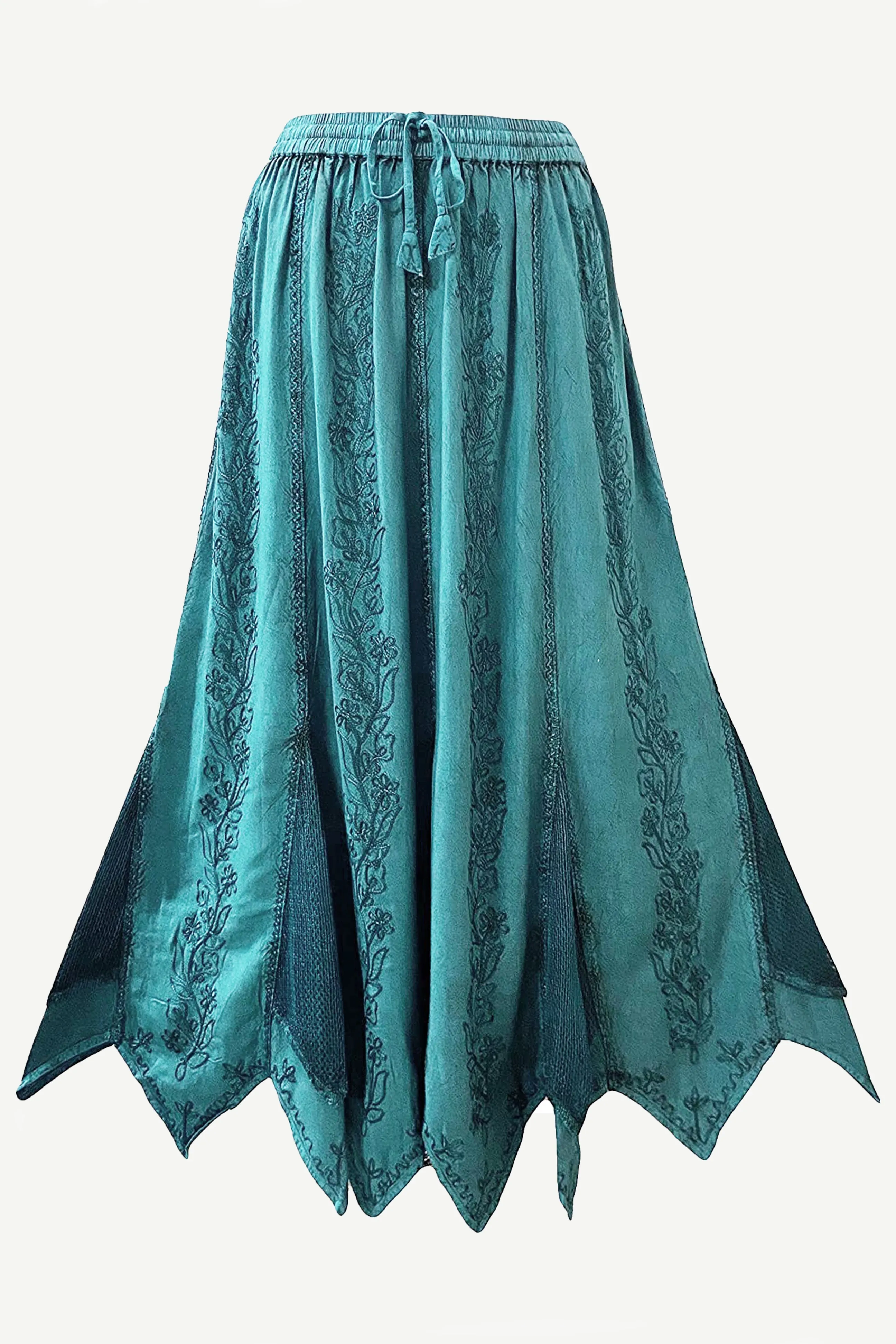 714 Skt Bohemian Gypsy Asymmetrical Hem Rayon Netted Skirt