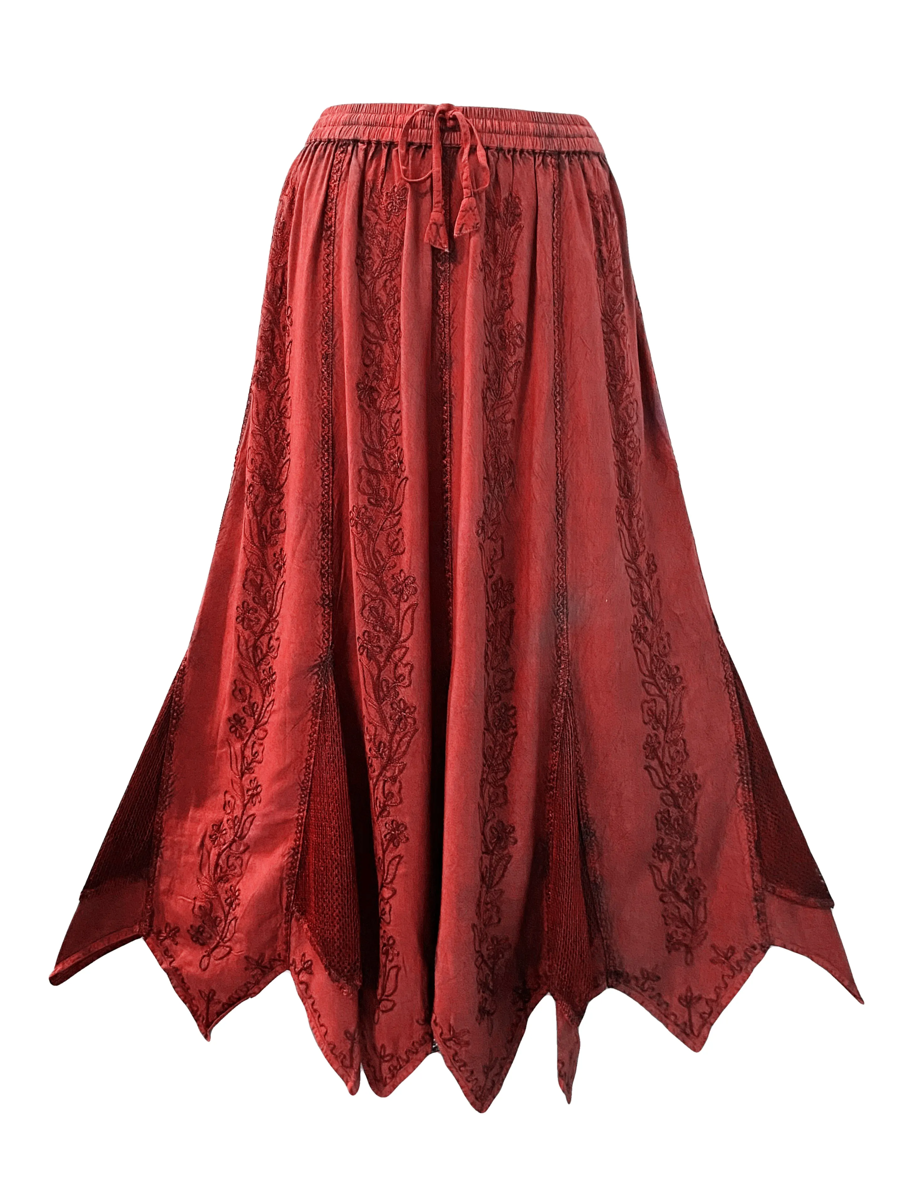 714 Skt Bohemian Gypsy Asymmetrical Hem Rayon Netted Skirt