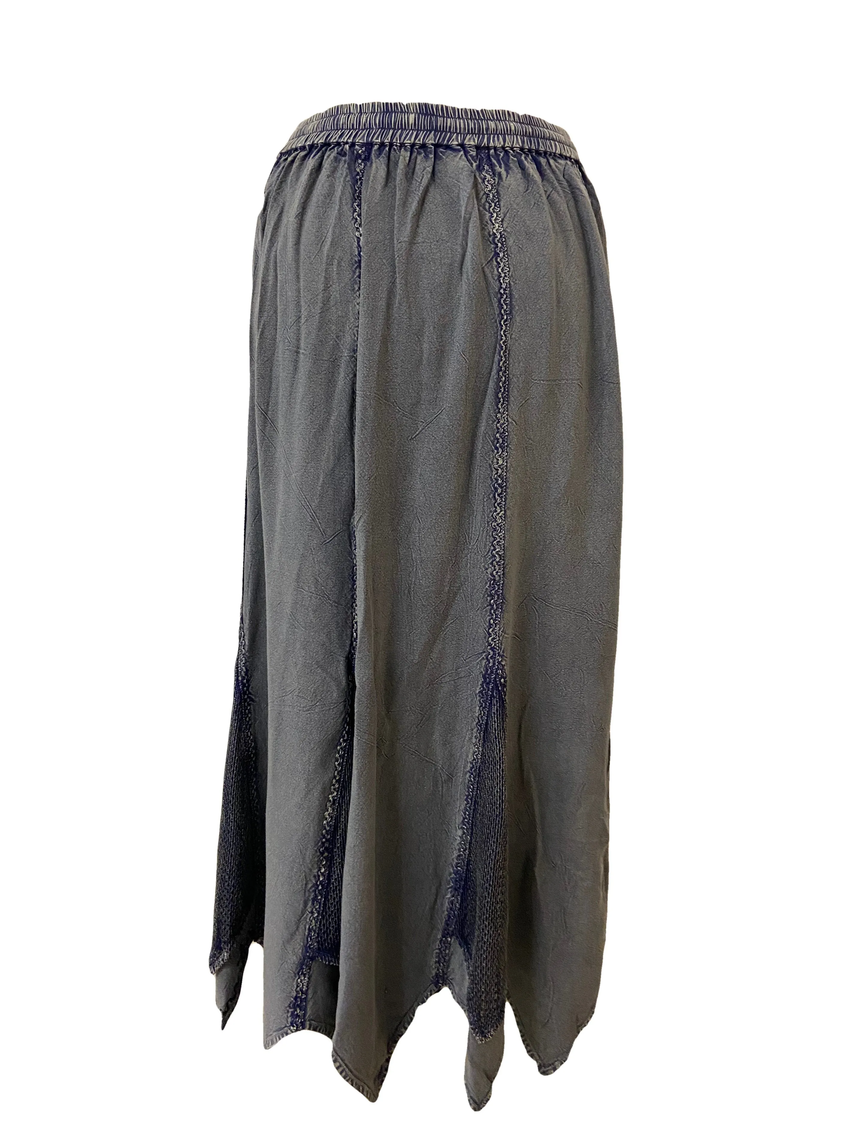 714 Skt Bohemian Gypsy Asymmetrical Hem Rayon Netted Skirt