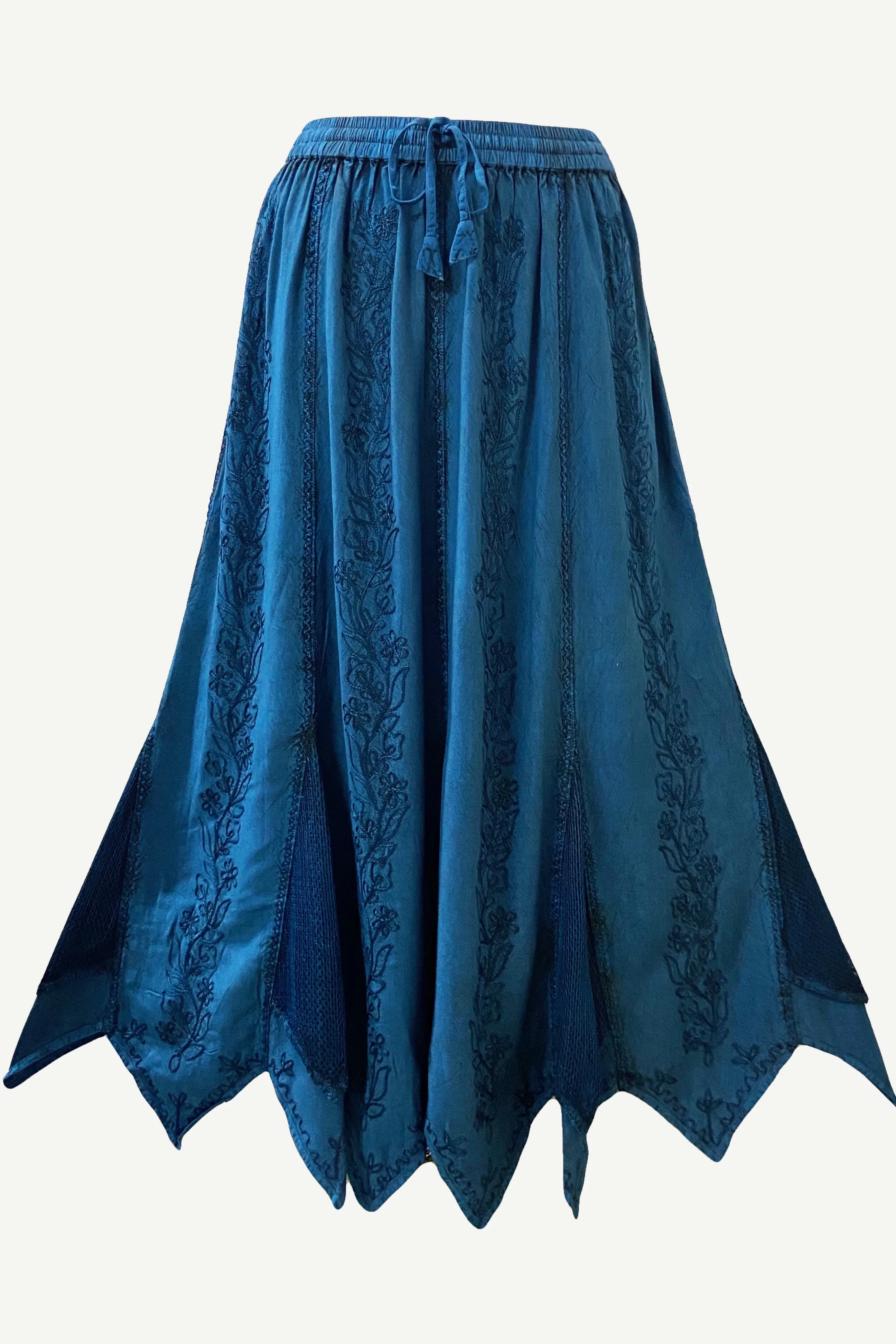 714 Skt Bohemian Gypsy Asymmetrical Hem Rayon Netted Skirt