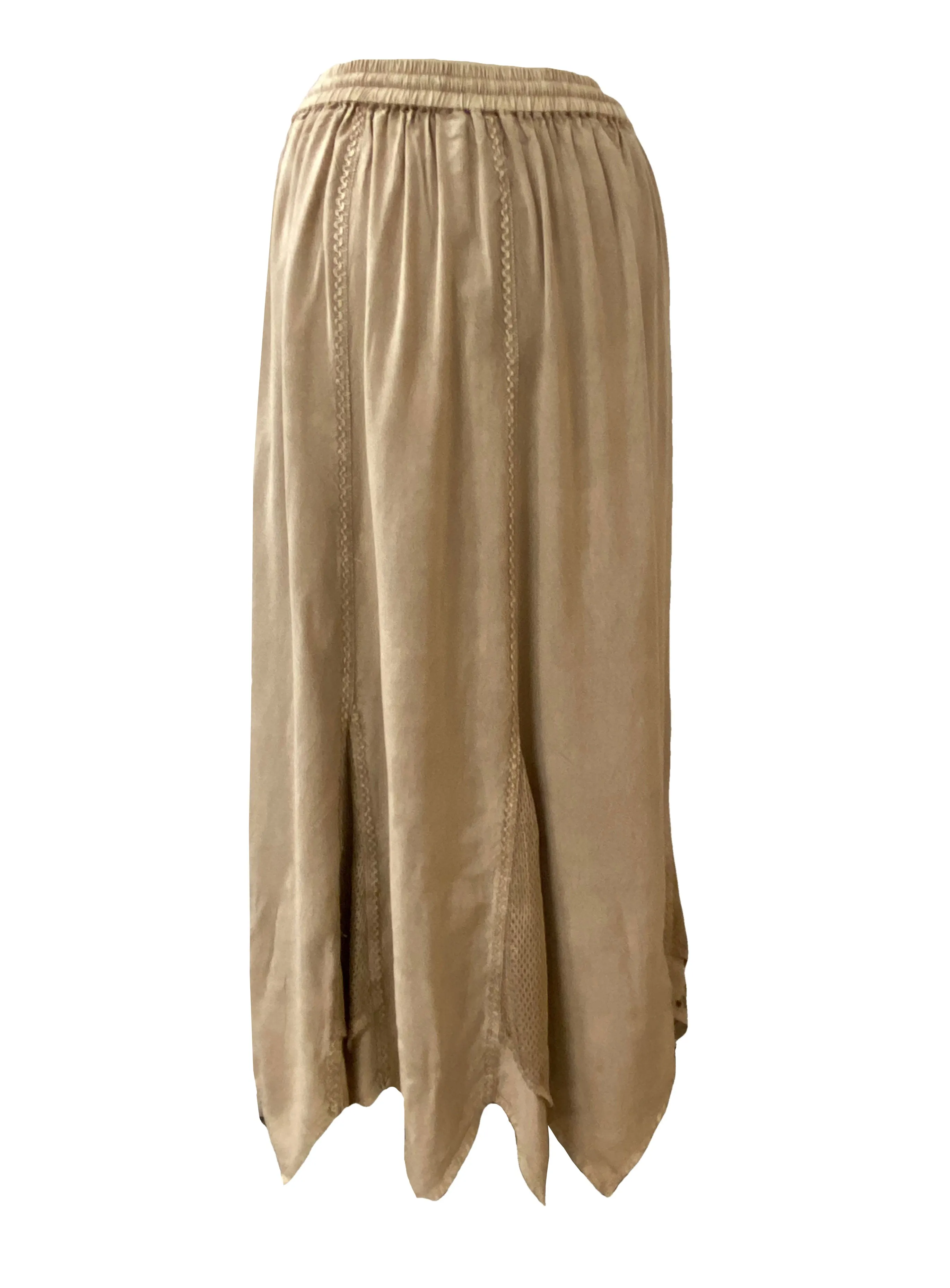 714 Skt Bohemian Gypsy Asymmetrical Hem Rayon Netted Skirt