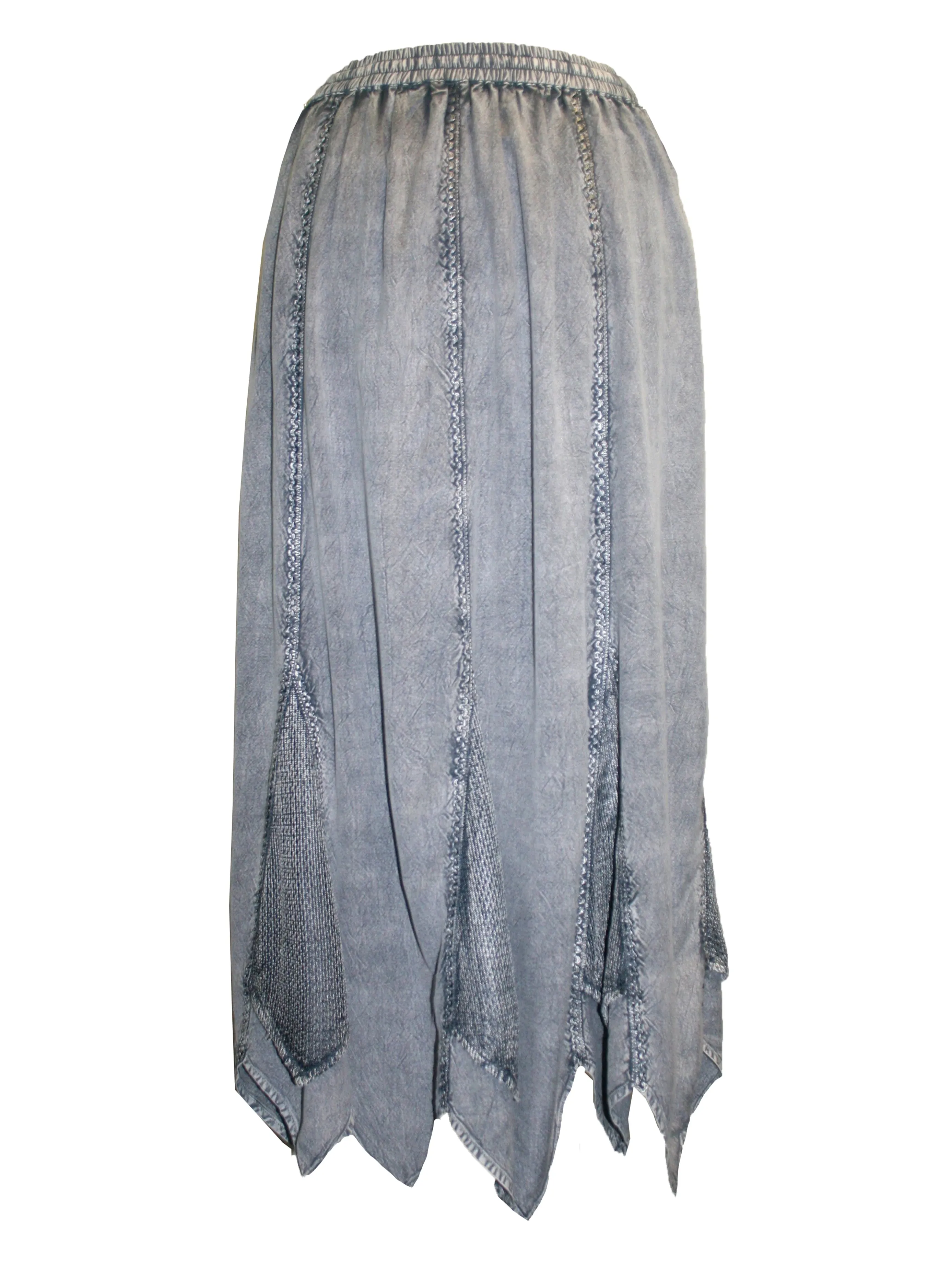 714 Skt Bohemian Gypsy Asymmetrical Hem Rayon Netted Skirt