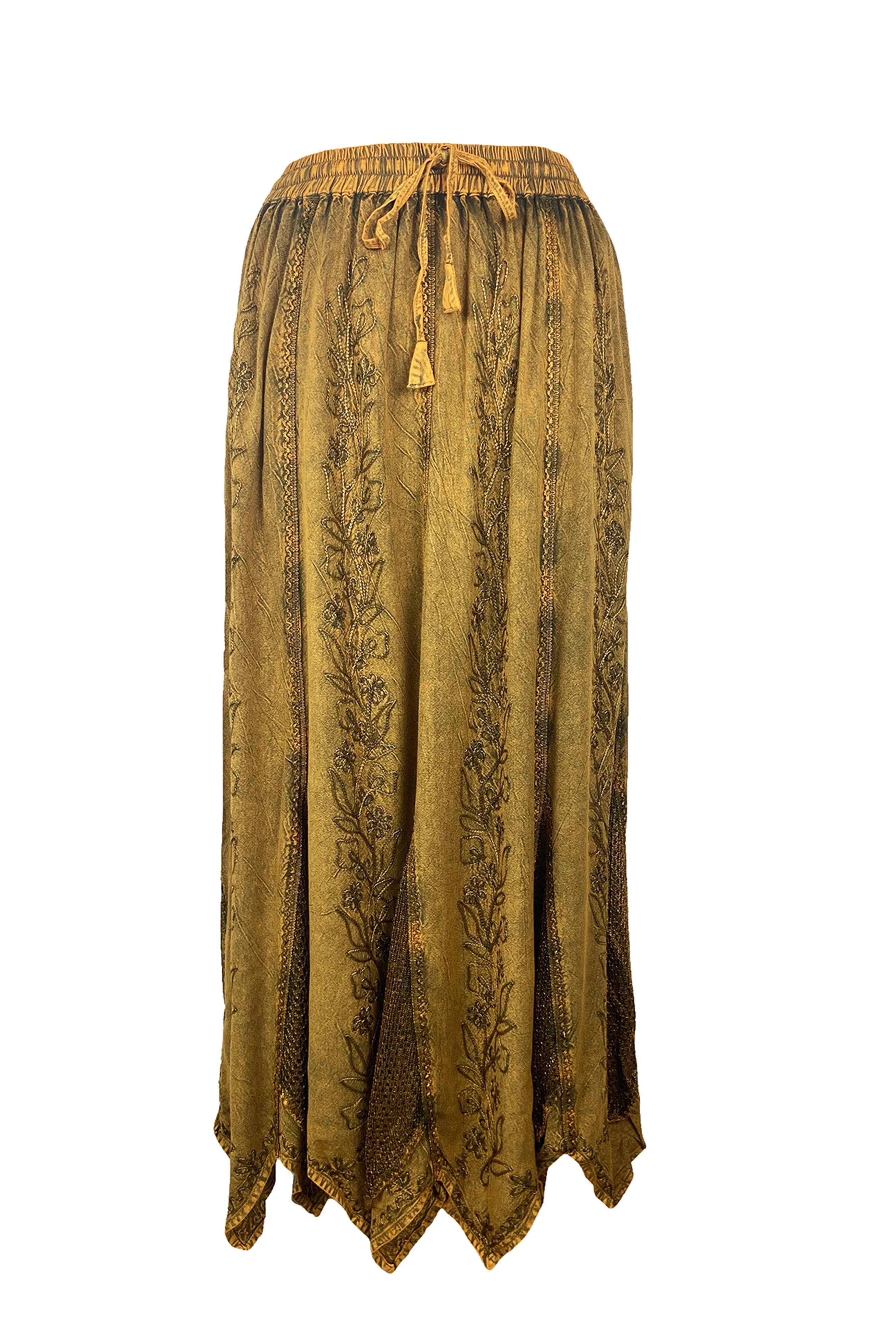 714 Skt Bohemian Gypsy Asymmetrical Hem Rayon Netted Skirt