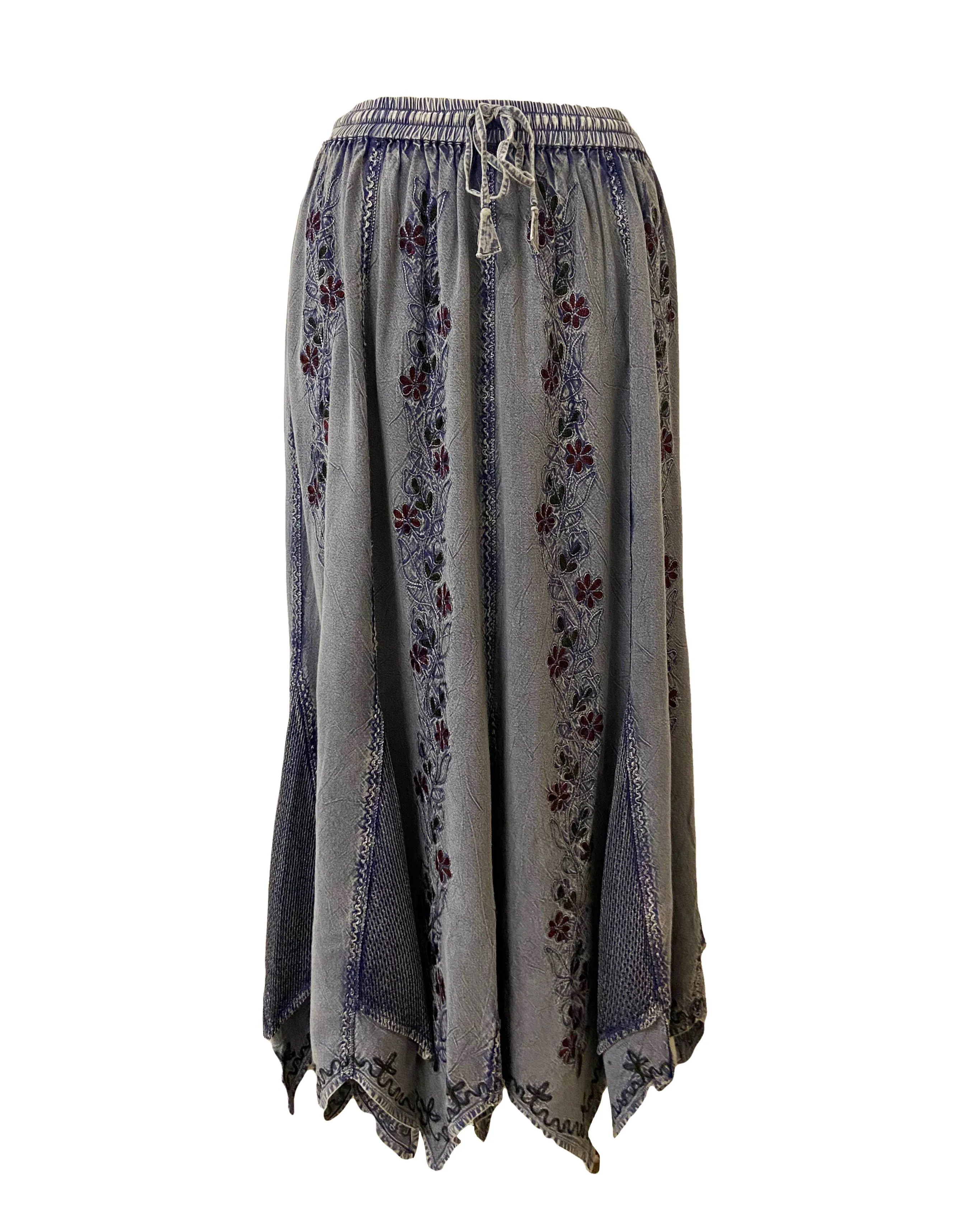 714 Skt Bohemian Gypsy Asymmetrical Hem Rayon Netted Skirt