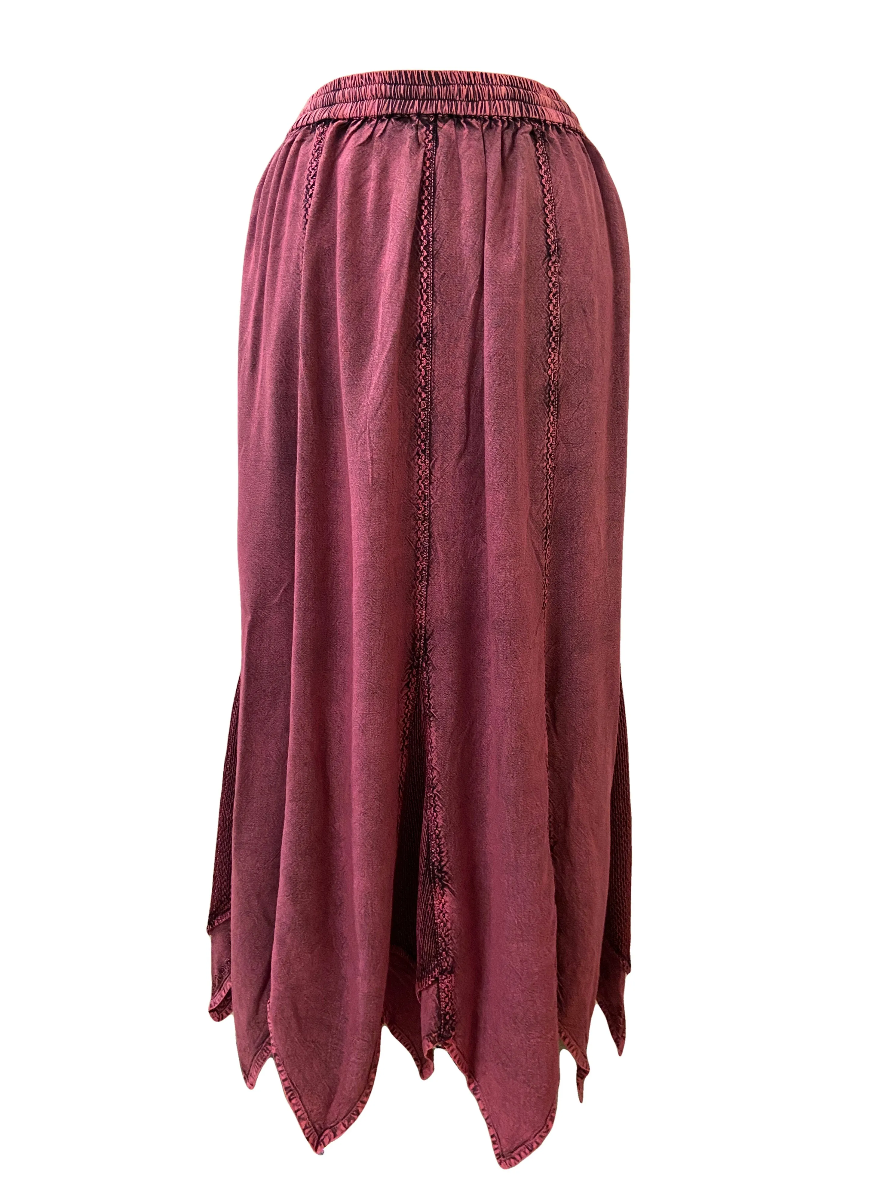 714 Skt Bohemian Gypsy Asymmetrical Hem Rayon Netted Skirt