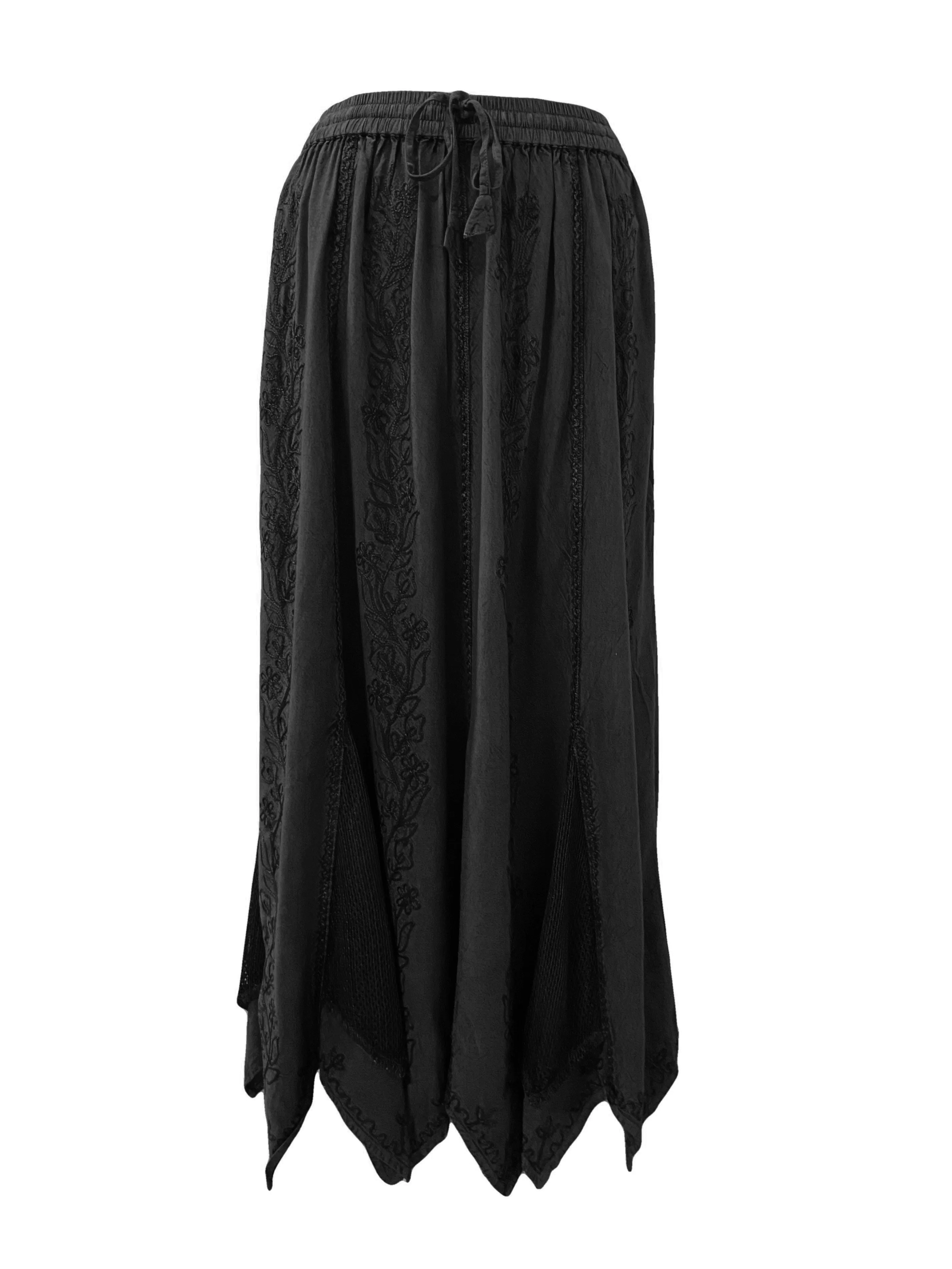 714 Skt Bohemian Gypsy Asymmetrical Hem Rayon Netted Skirt