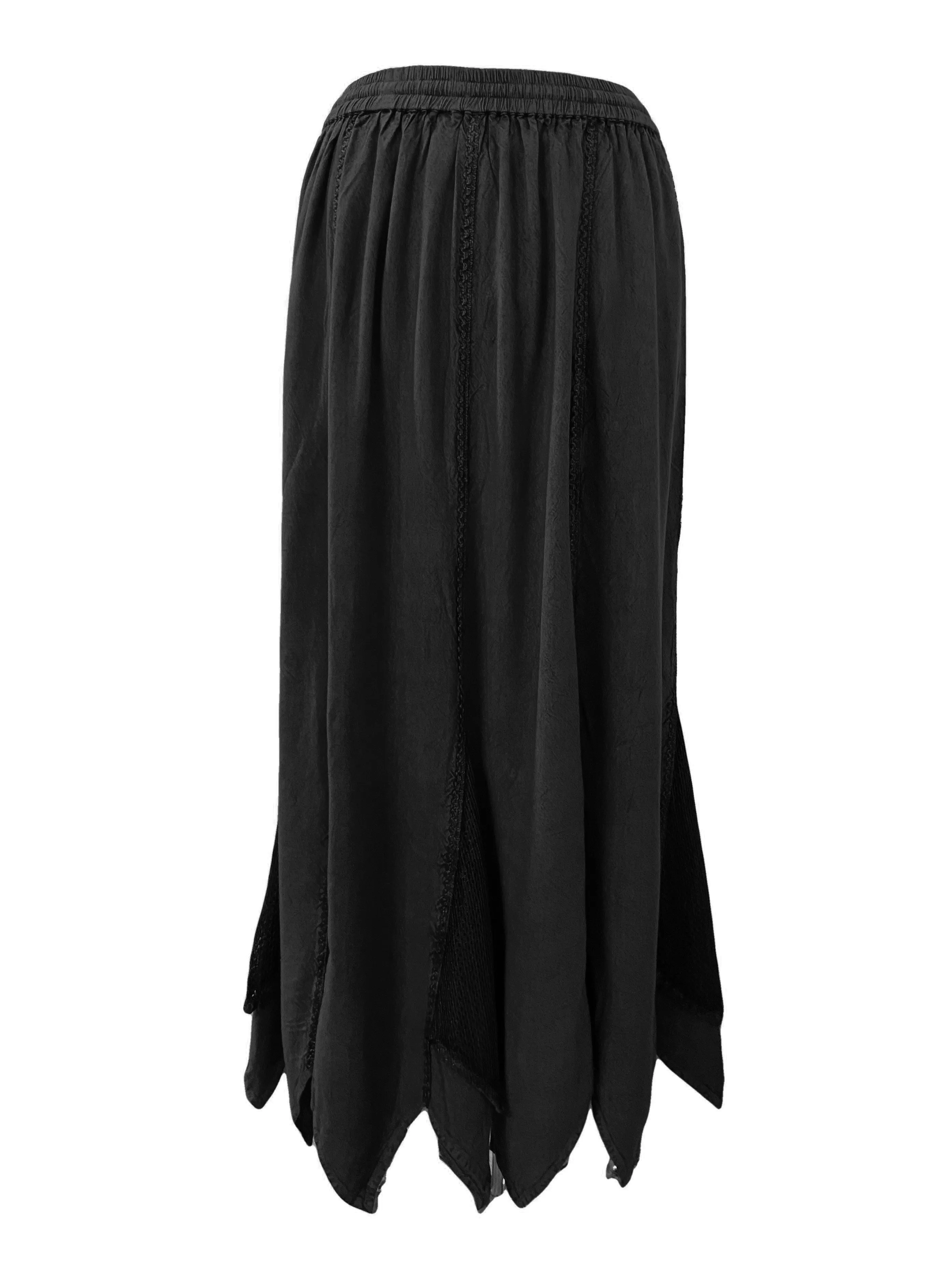 714 Skt Bohemian Gypsy Asymmetrical Hem Rayon Netted Skirt