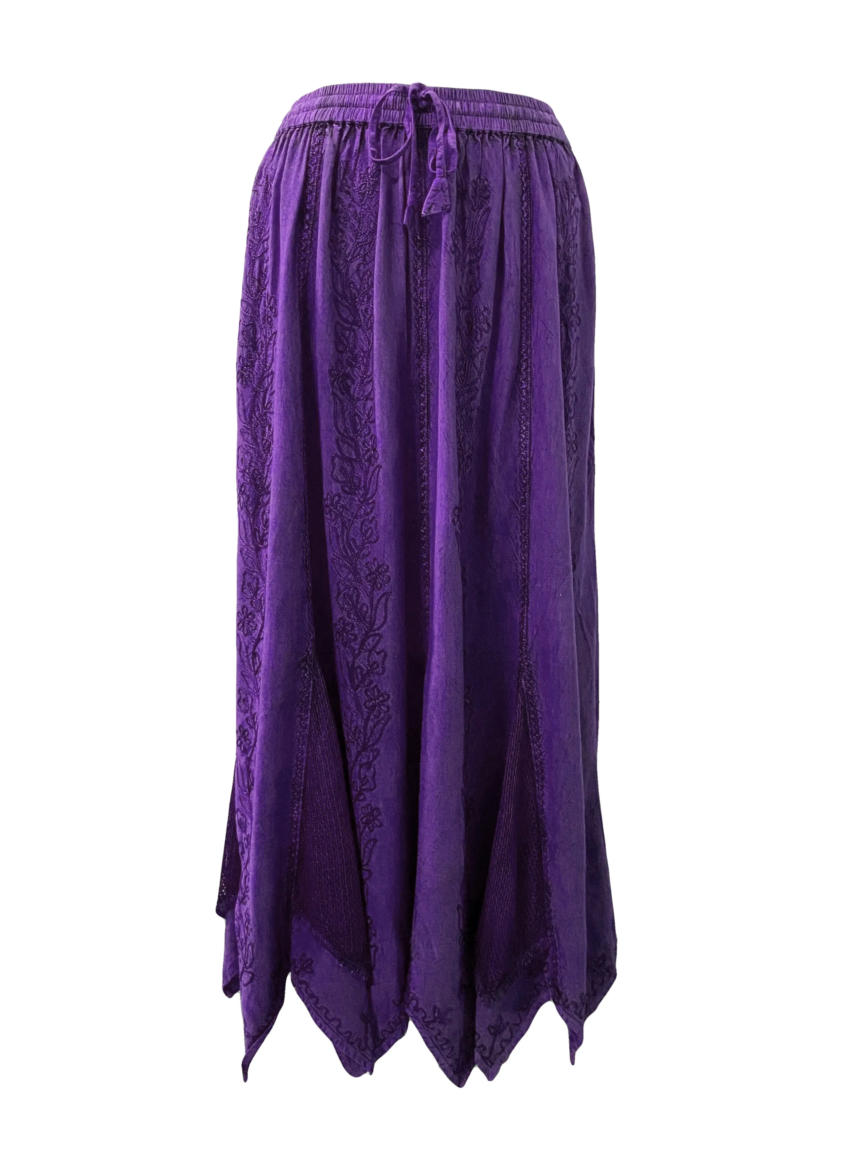 714 Skt Bohemian Gypsy Asymmetrical Hem Rayon Netted Skirt