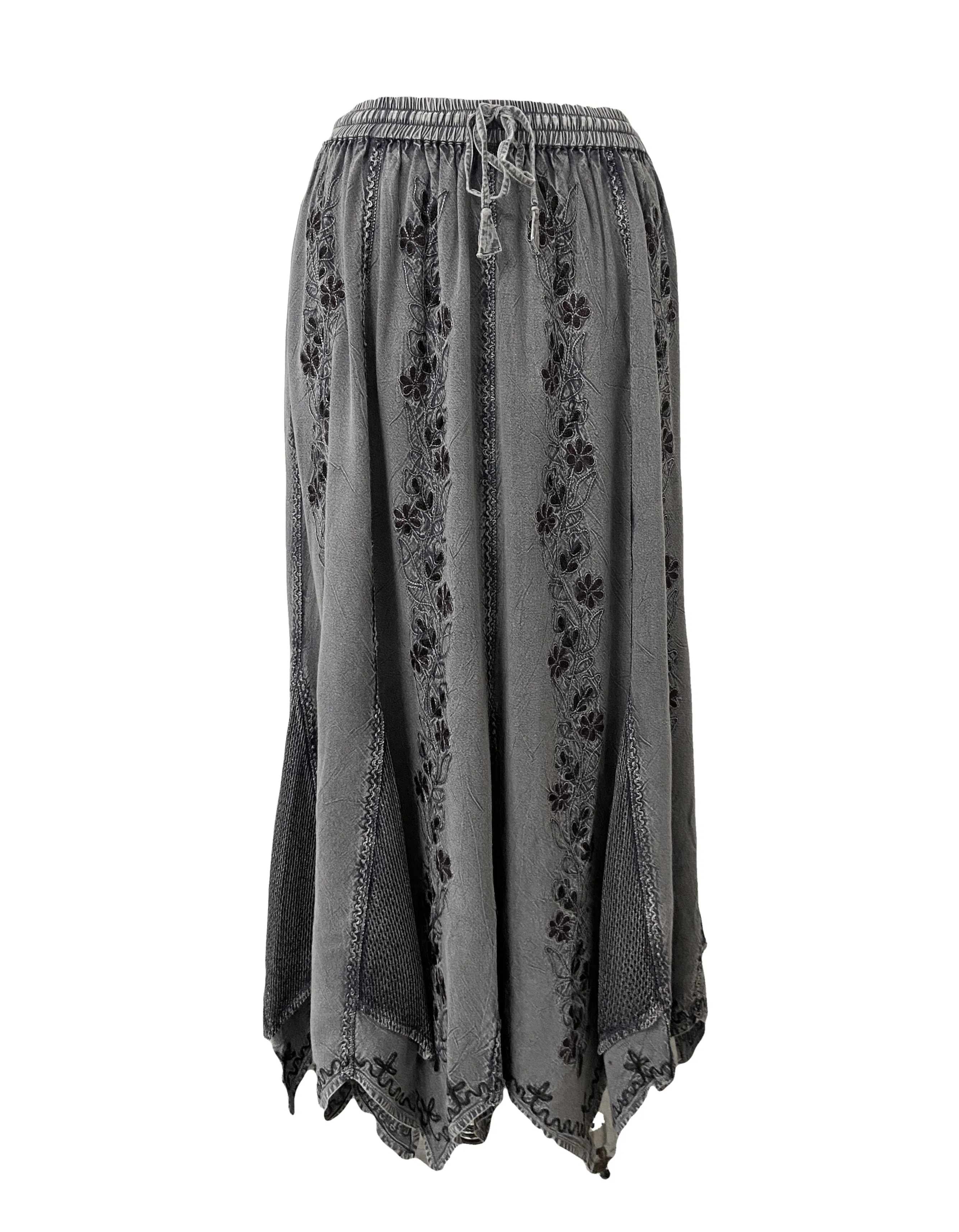 714 Skt Bohemian Gypsy Asymmetrical Hem Rayon Netted Skirt