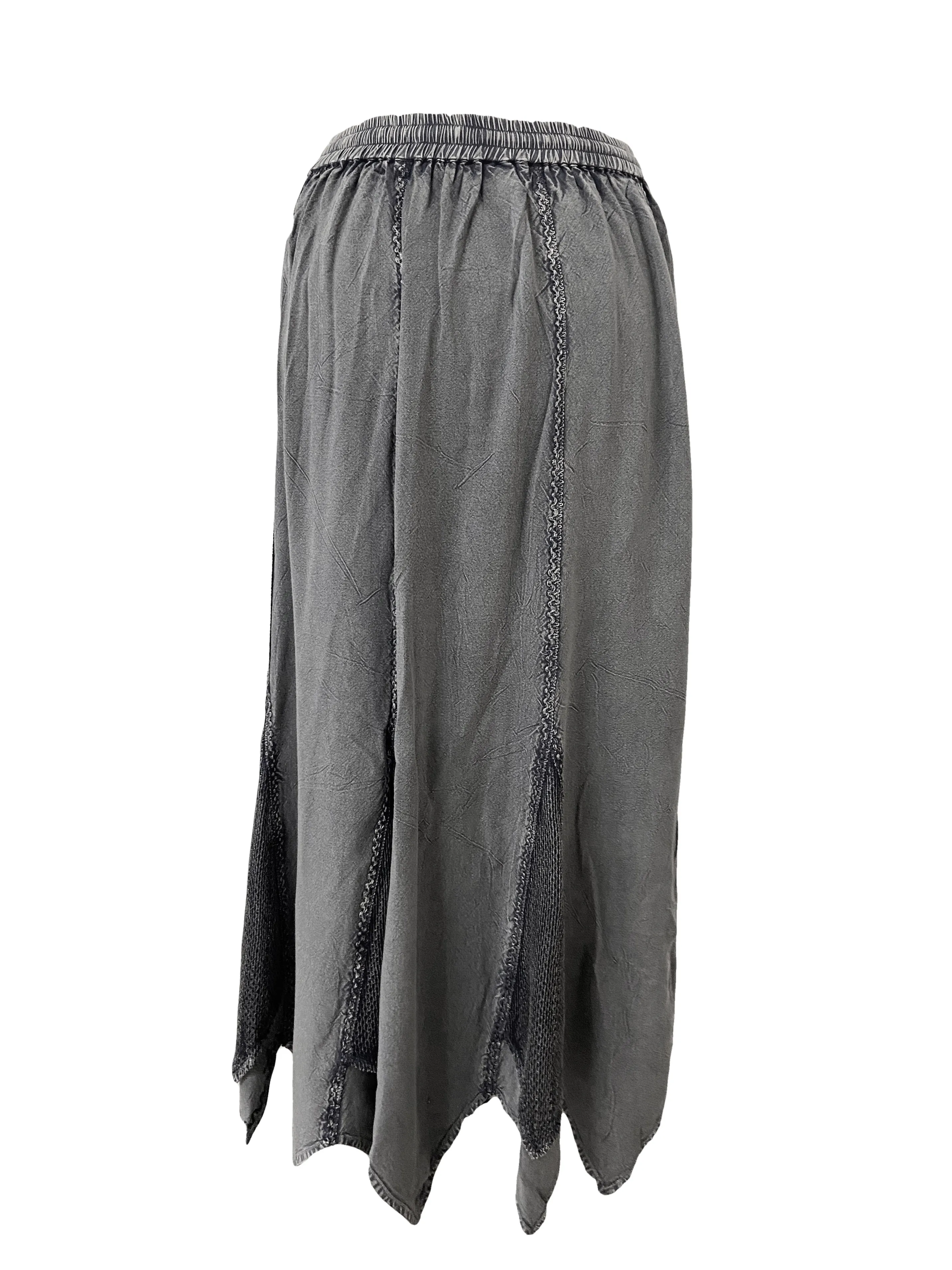 714 Skt Bohemian Gypsy Asymmetrical Hem Rayon Netted Skirt