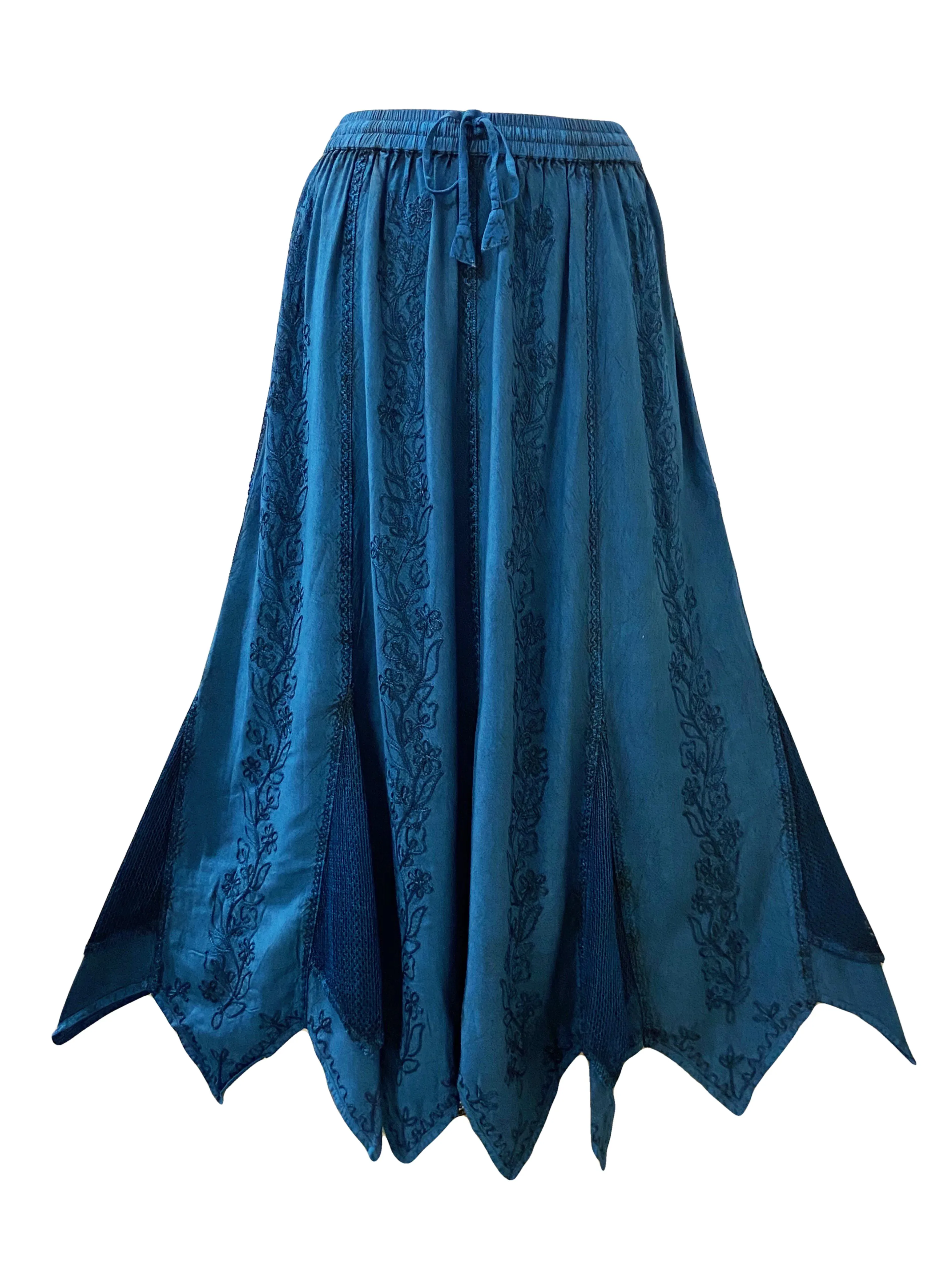 714 Skt Bohemian Gypsy Asymmetrical Hem Rayon Netted Skirt