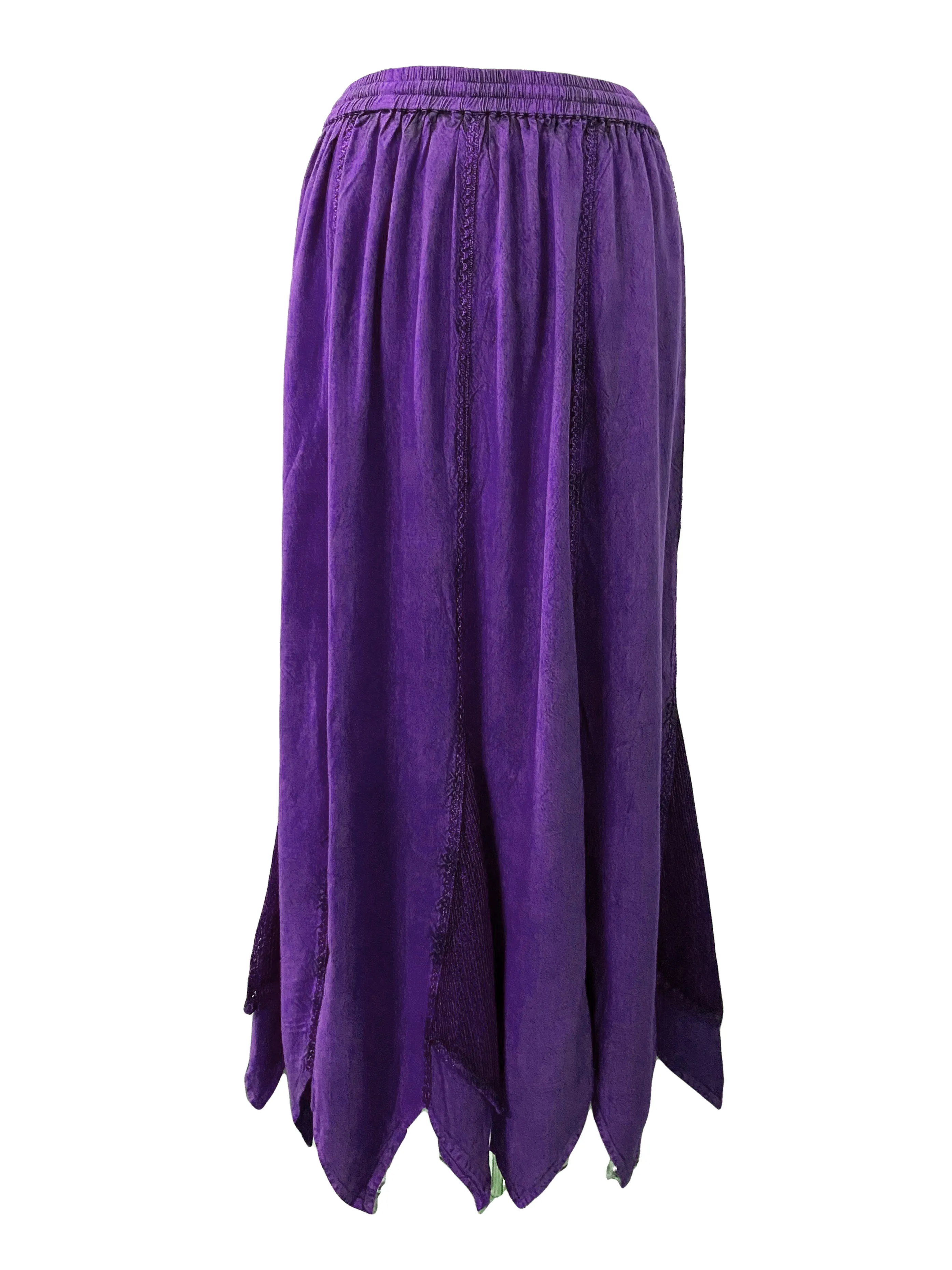 714 Skt Bohemian Gypsy Asymmetrical Hem Rayon Netted Skirt