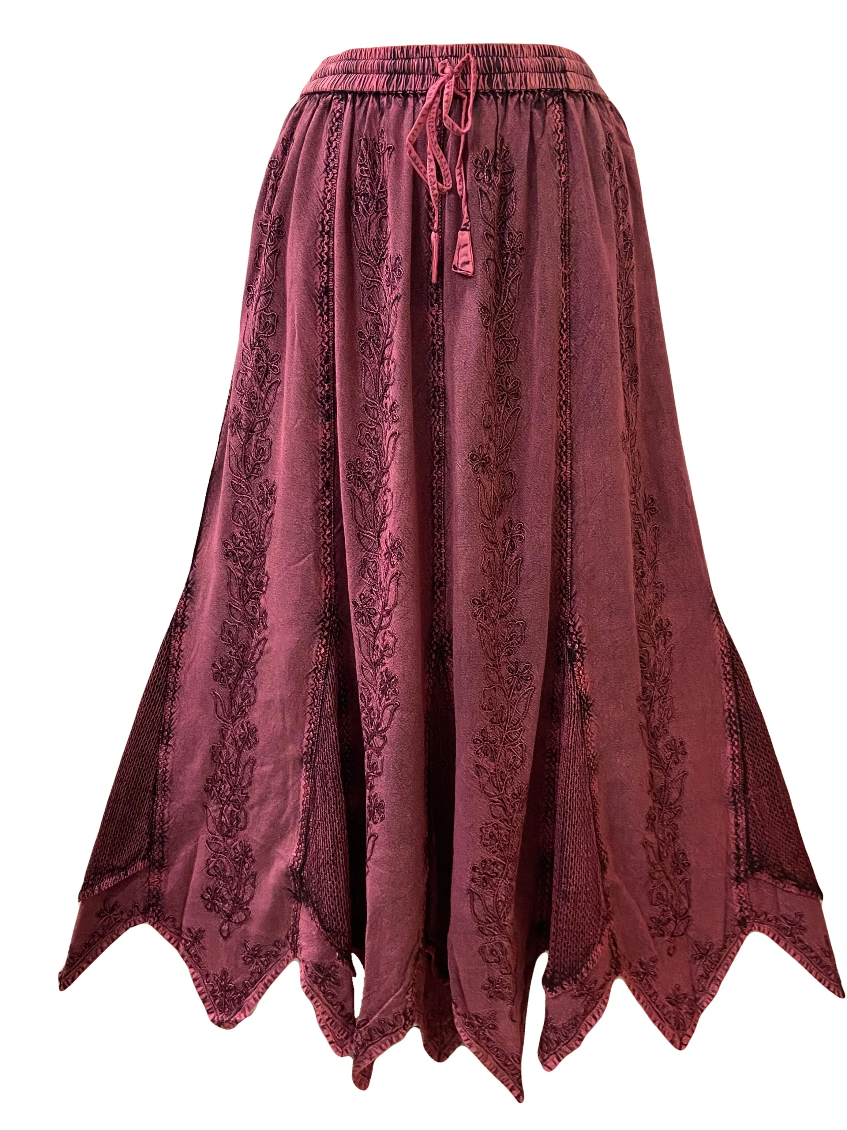 714 Skt Bohemian Gypsy Asymmetrical Hem Rayon Netted Skirt