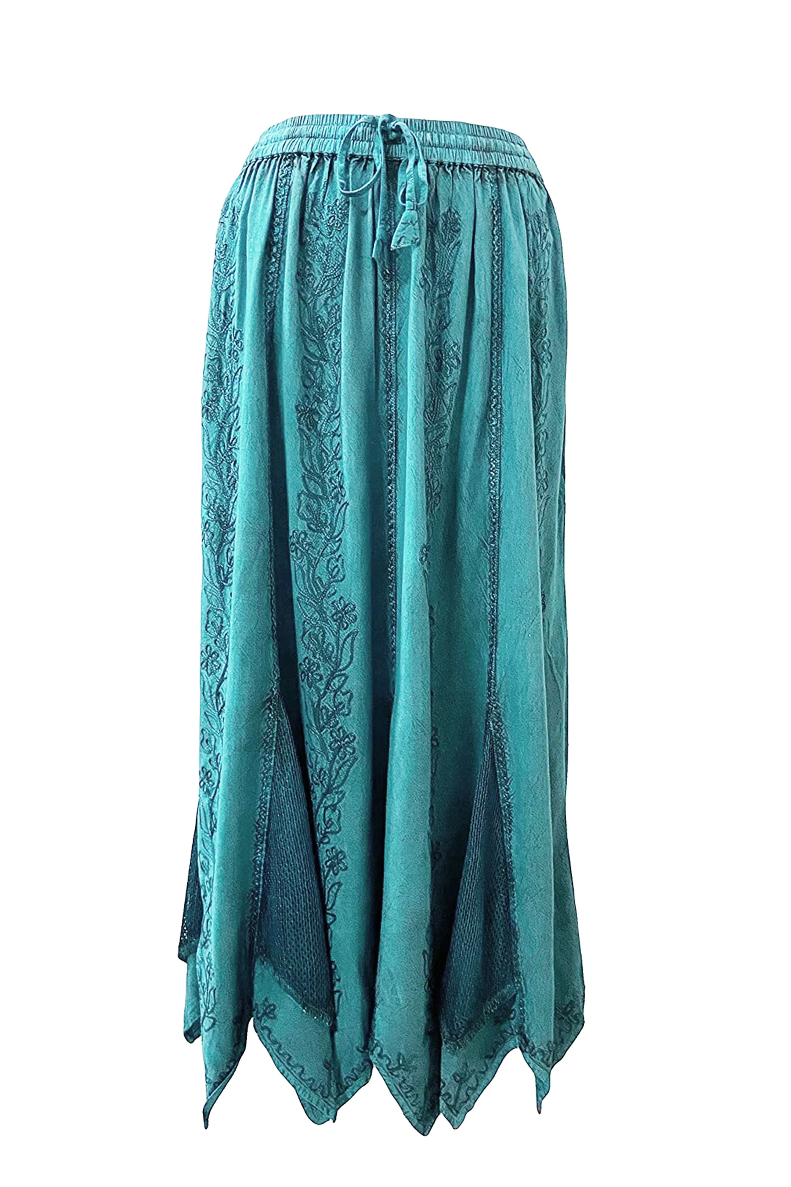 714 Skt Bohemian Gypsy Asymmetrical Hem Rayon Netted Skirt