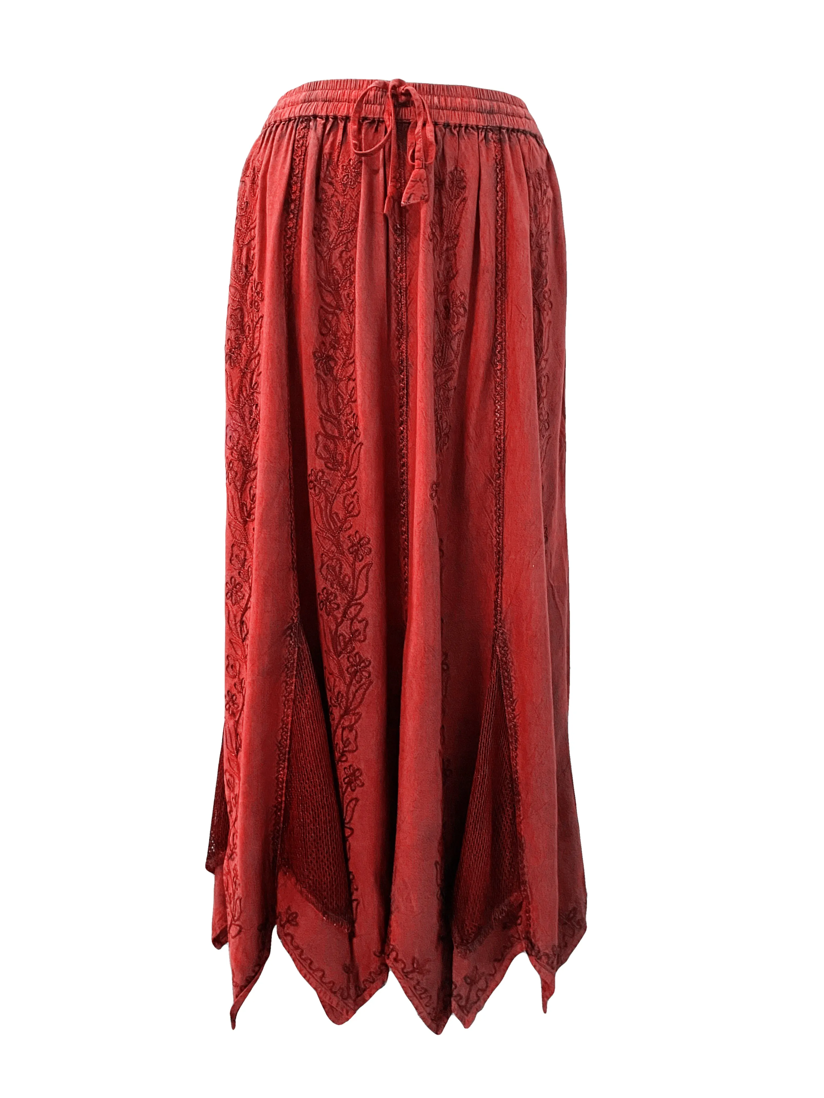 714 Skt Bohemian Gypsy Asymmetrical Hem Rayon Netted Skirt