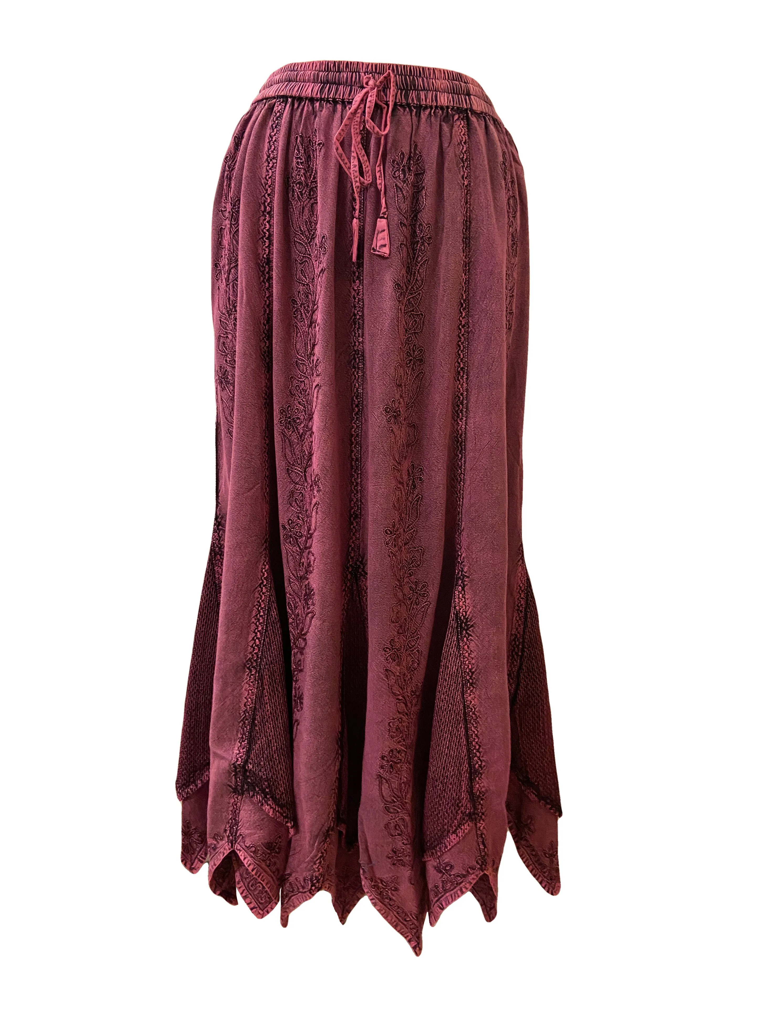 714 Skt Bohemian Gypsy Asymmetrical Hem Rayon Netted Skirt