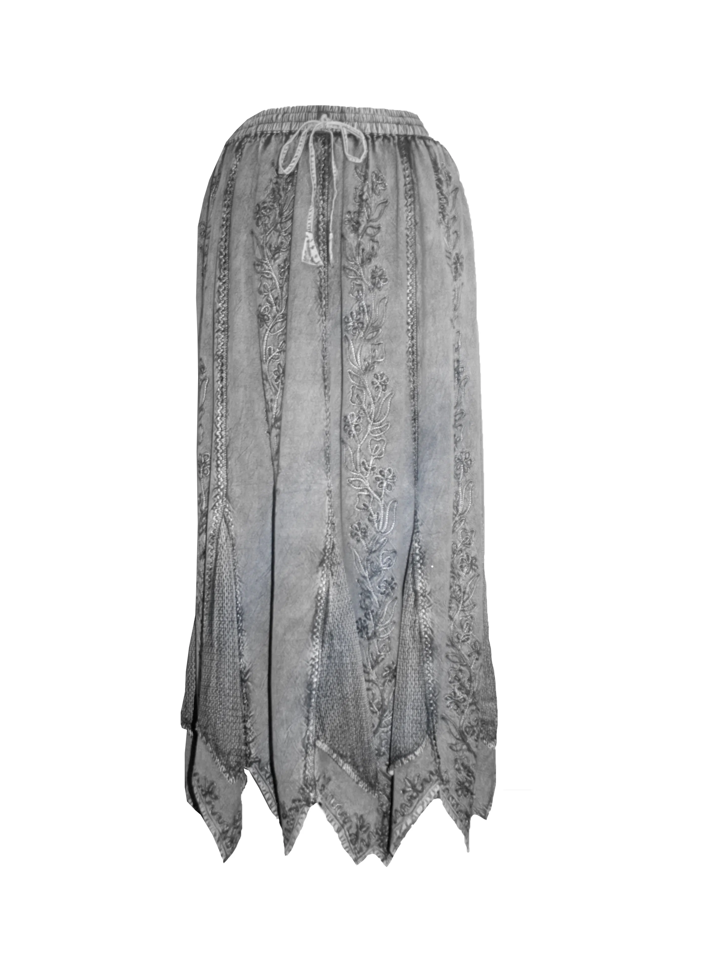 714 Skt Bohemian Gypsy Asymmetrical Hem Rayon Netted Skirt