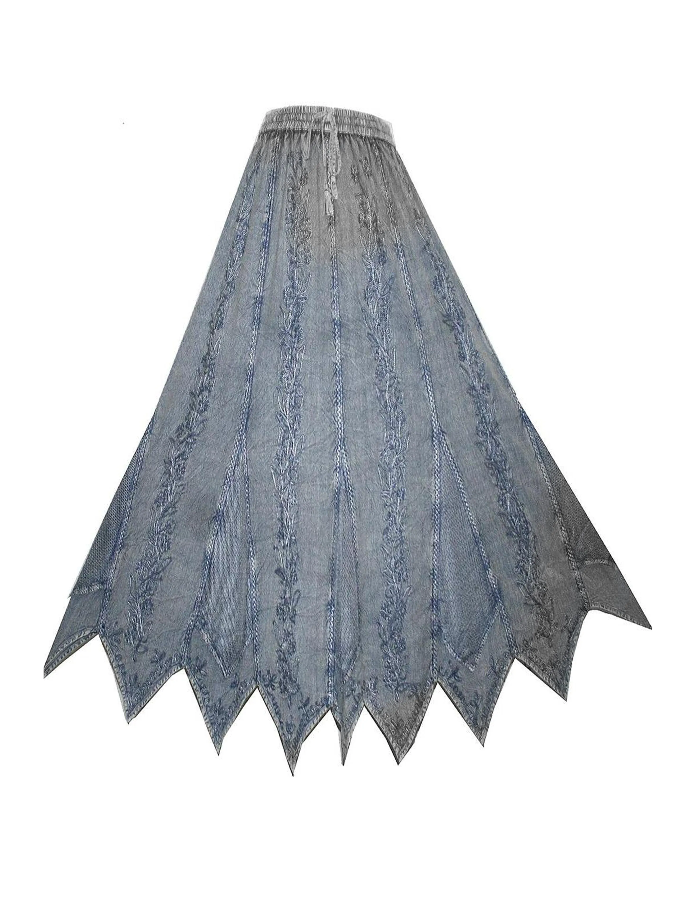 714 Skt Bohemian Gypsy Asymmetrical Hem Rayon Netted Skirt