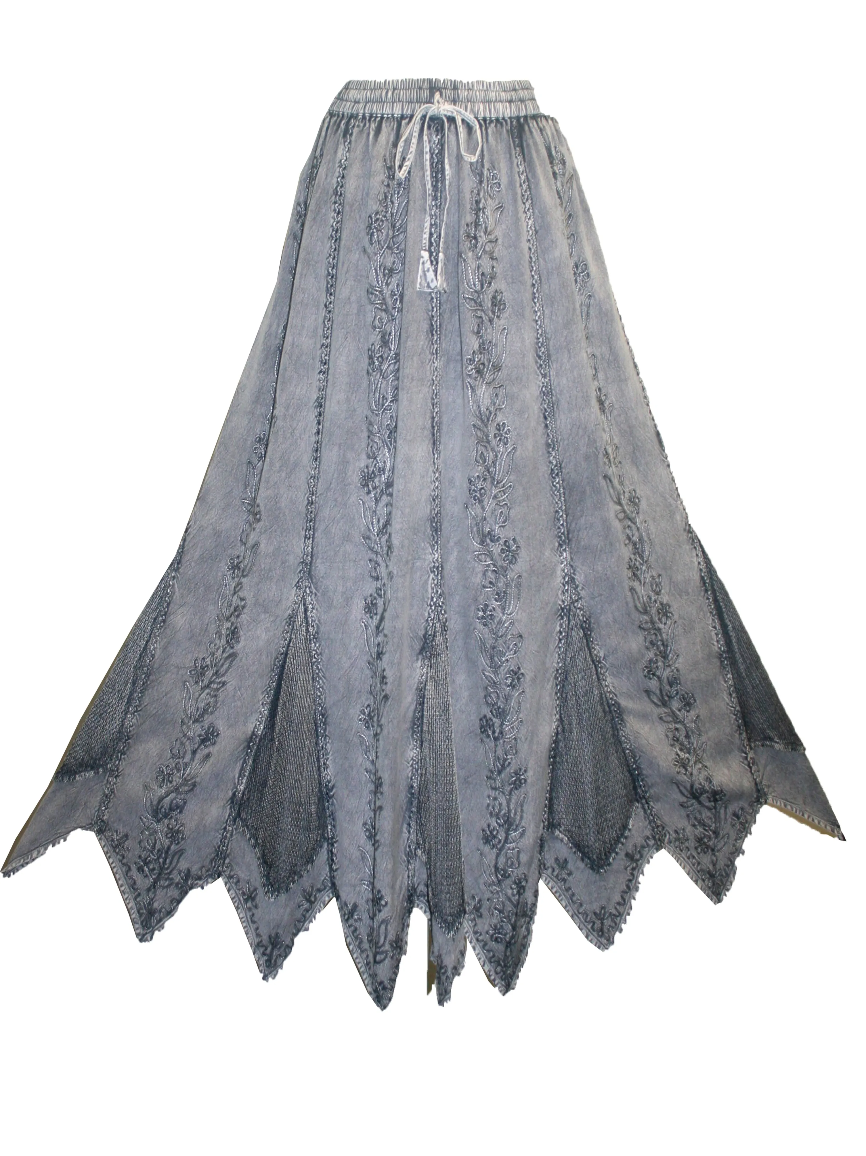 714 Skt Bohemian Gypsy Asymmetrical Hem Rayon Netted Skirt