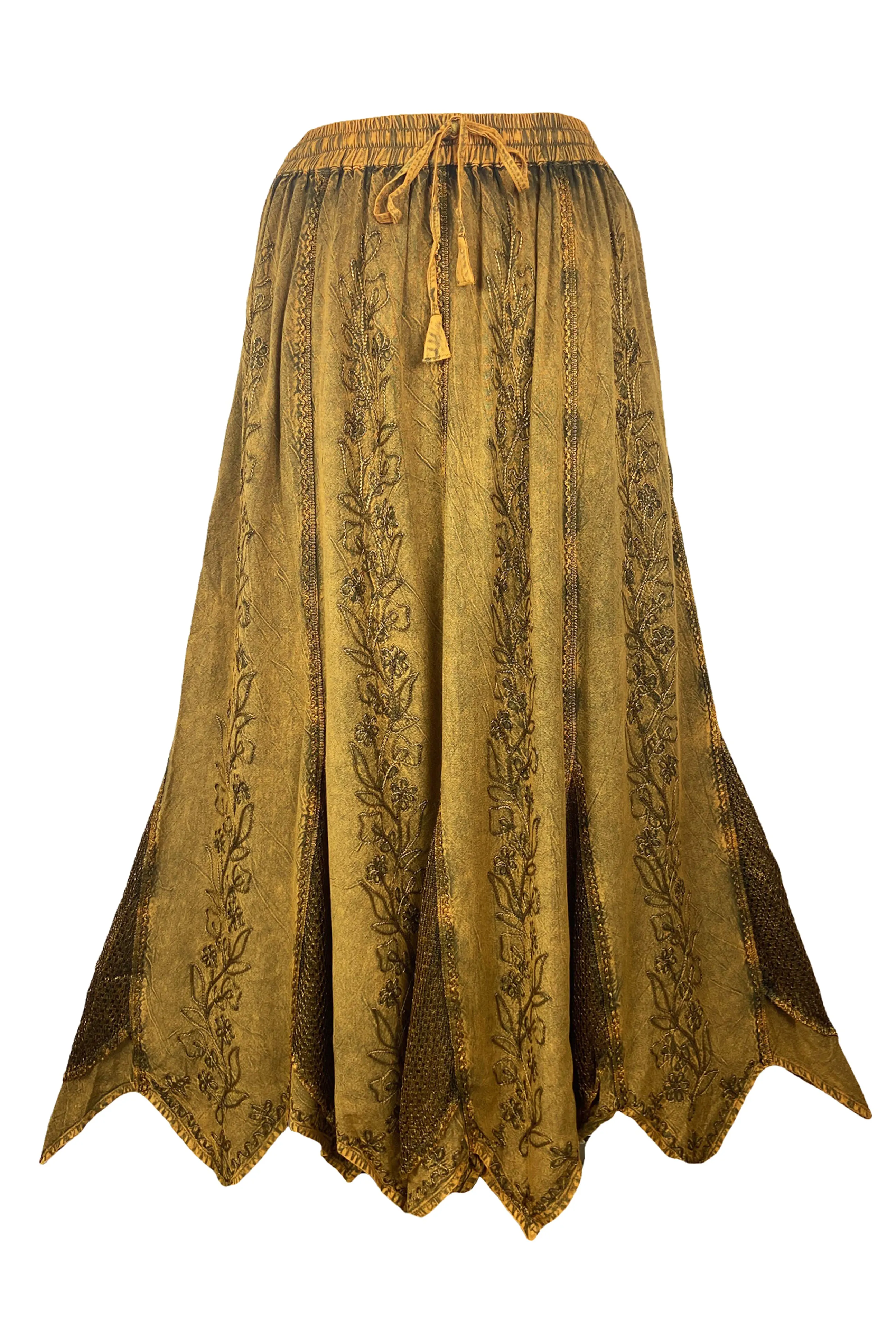 714 Skt Bohemian Gypsy Asymmetrical Hem Rayon Netted Skirt