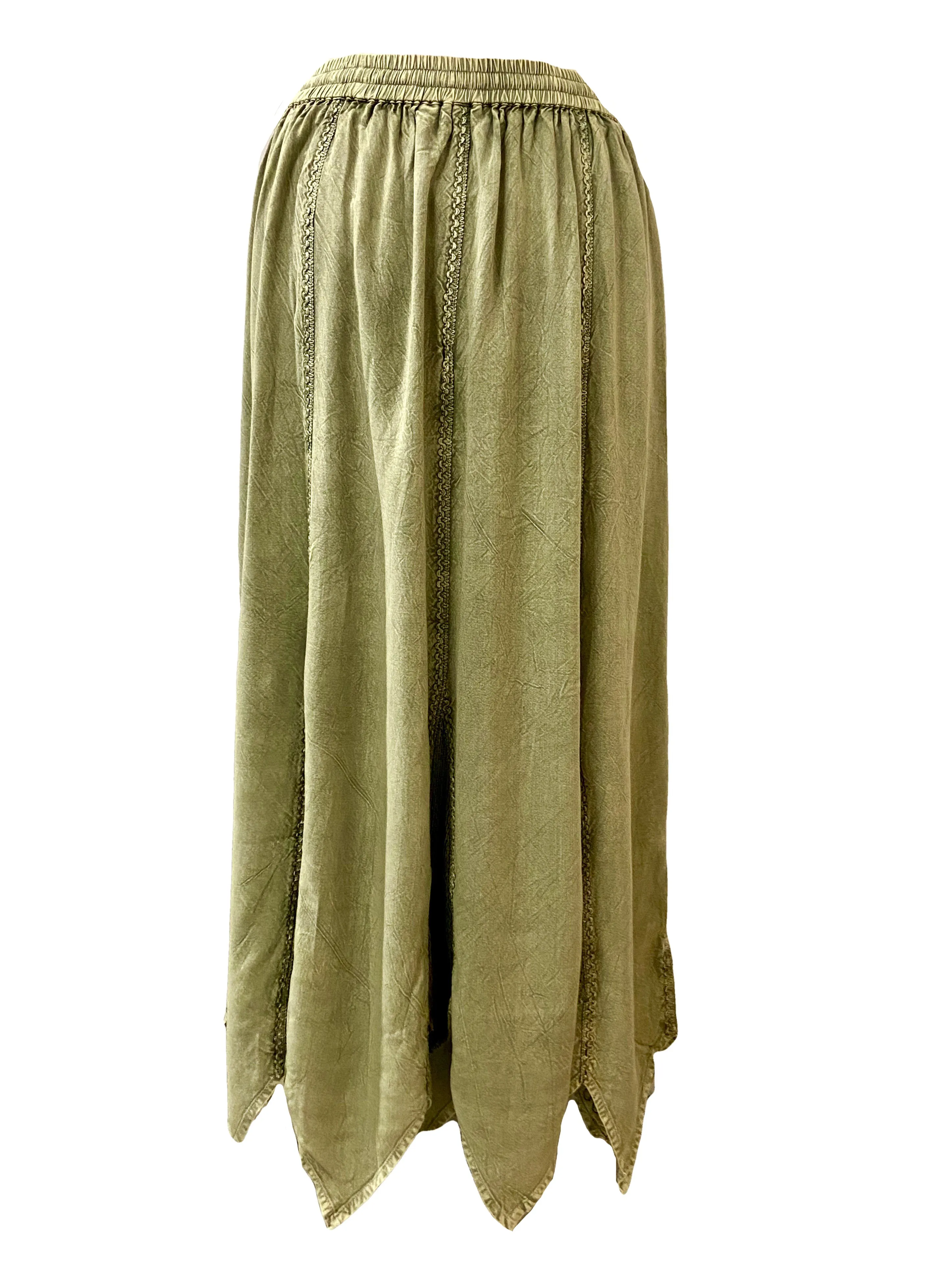 714 Skt Bohemian Gypsy Asymmetrical Hem Rayon Netted Skirt