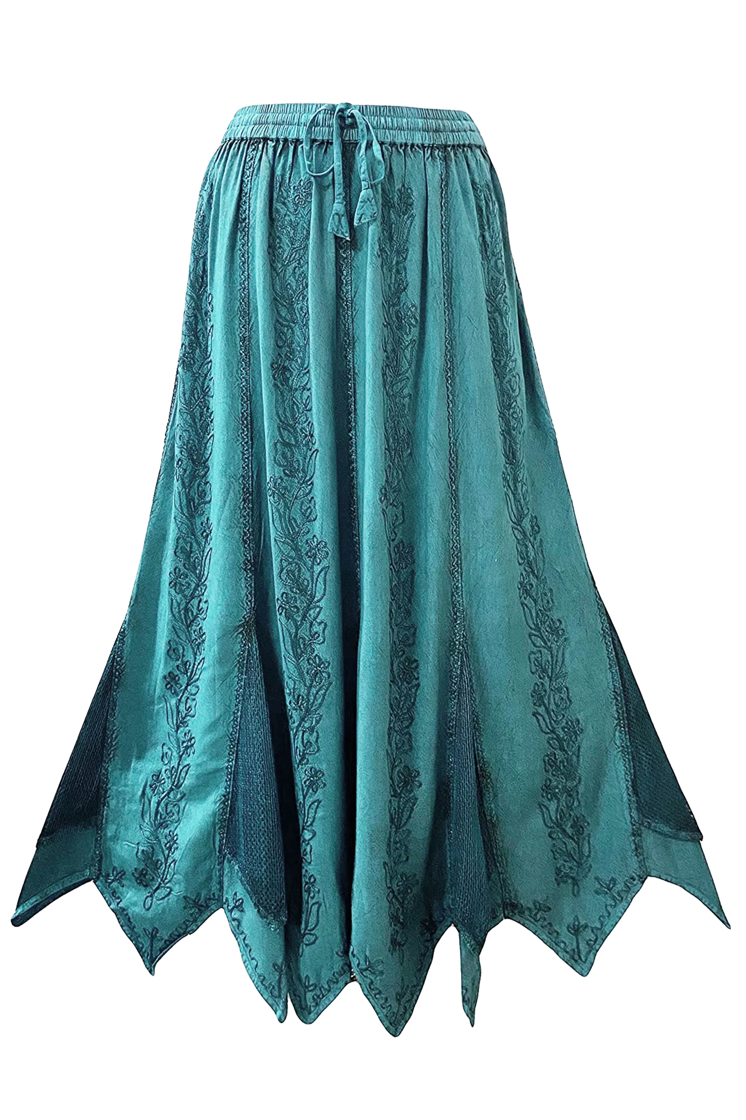 714 Skt Bohemian Gypsy Asymmetrical Hem Rayon Netted Skirt
