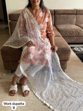 Beautiful Designer Party Wear Pure Net With Embroidery Dupatta