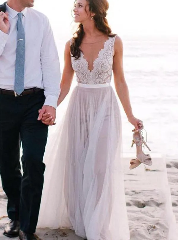 Boho Wedding Dress,Destination Wedding Dress,Beach Wedding Dress,Modest Bridal Dress,WD00113