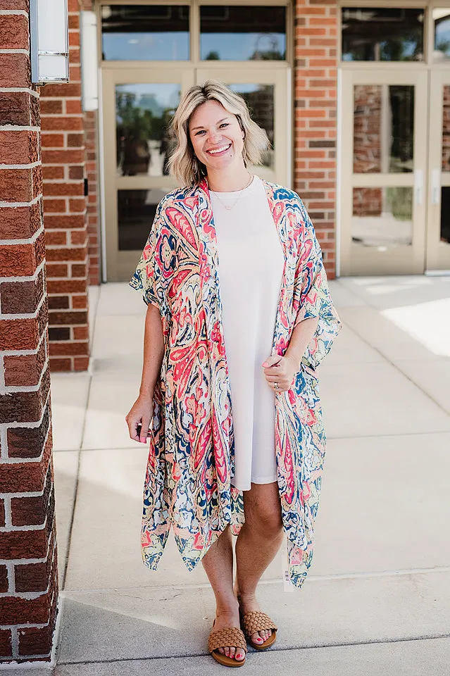 Bordered Paisley Kimono