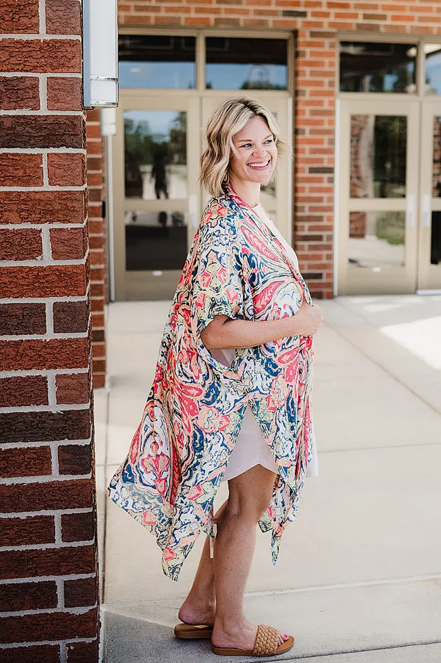 Bordered Paisley Kimono
