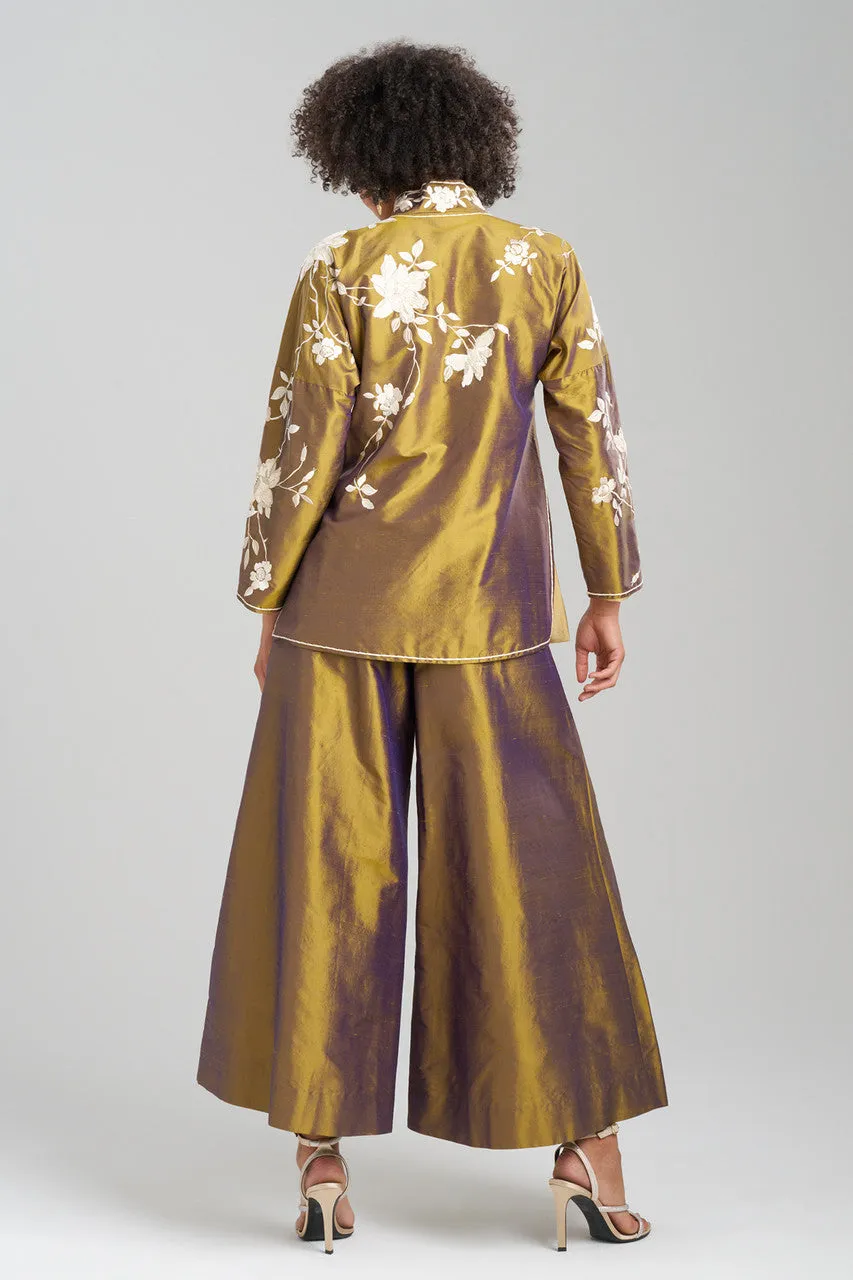 Couture Silk Dupioni Embroidered Mandarin Tunic