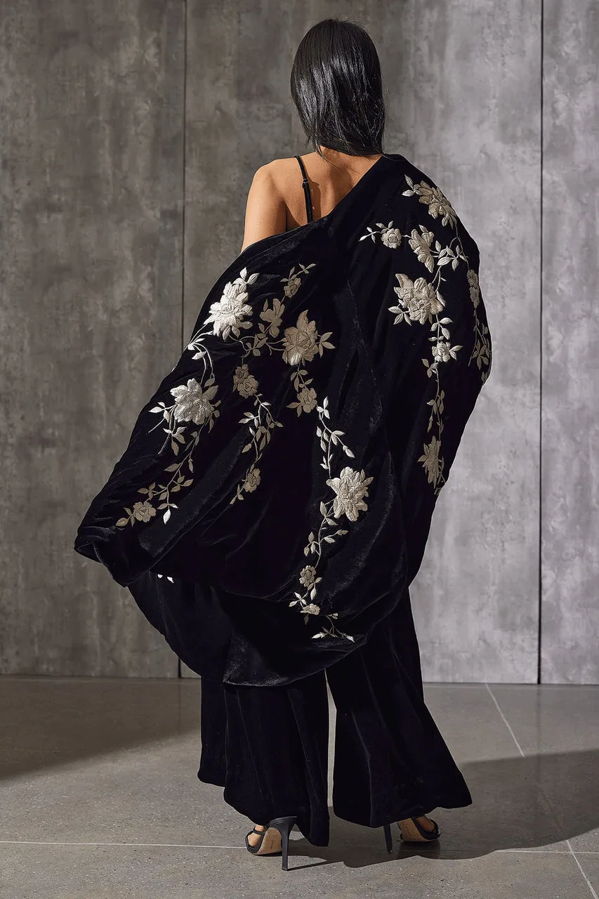 Couture Velvet Silk Embroidered Coat