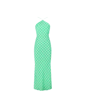 DIME SILK SLIP GREEN CHECK