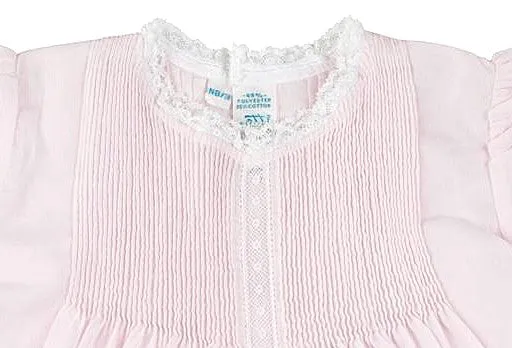 Feltman Brothers 6564 Newborn Baby Girls Slip Dress with Lace - Pink