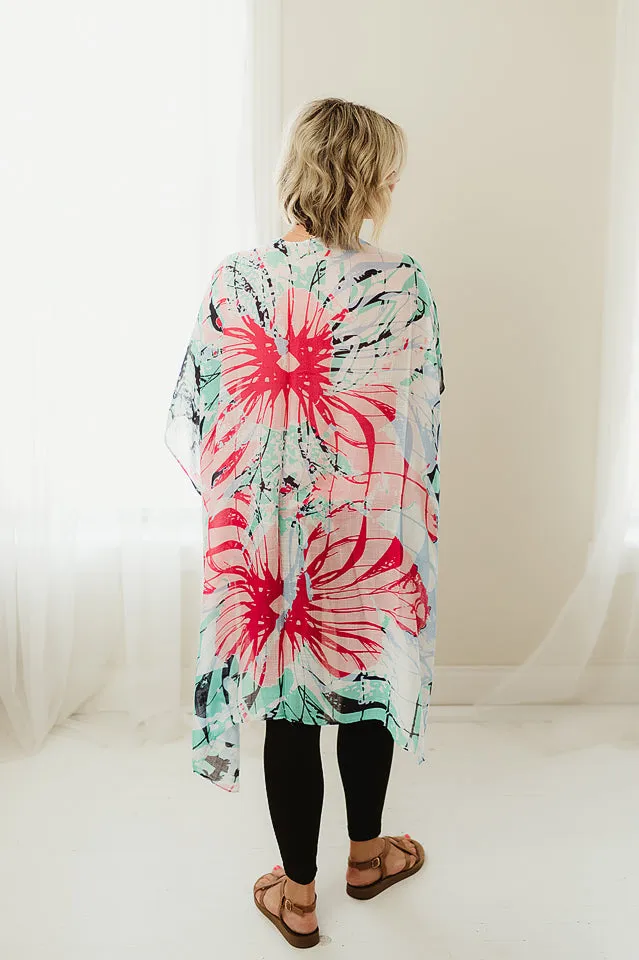 Flower Print Kimono