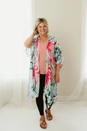 Flower Print Kimono