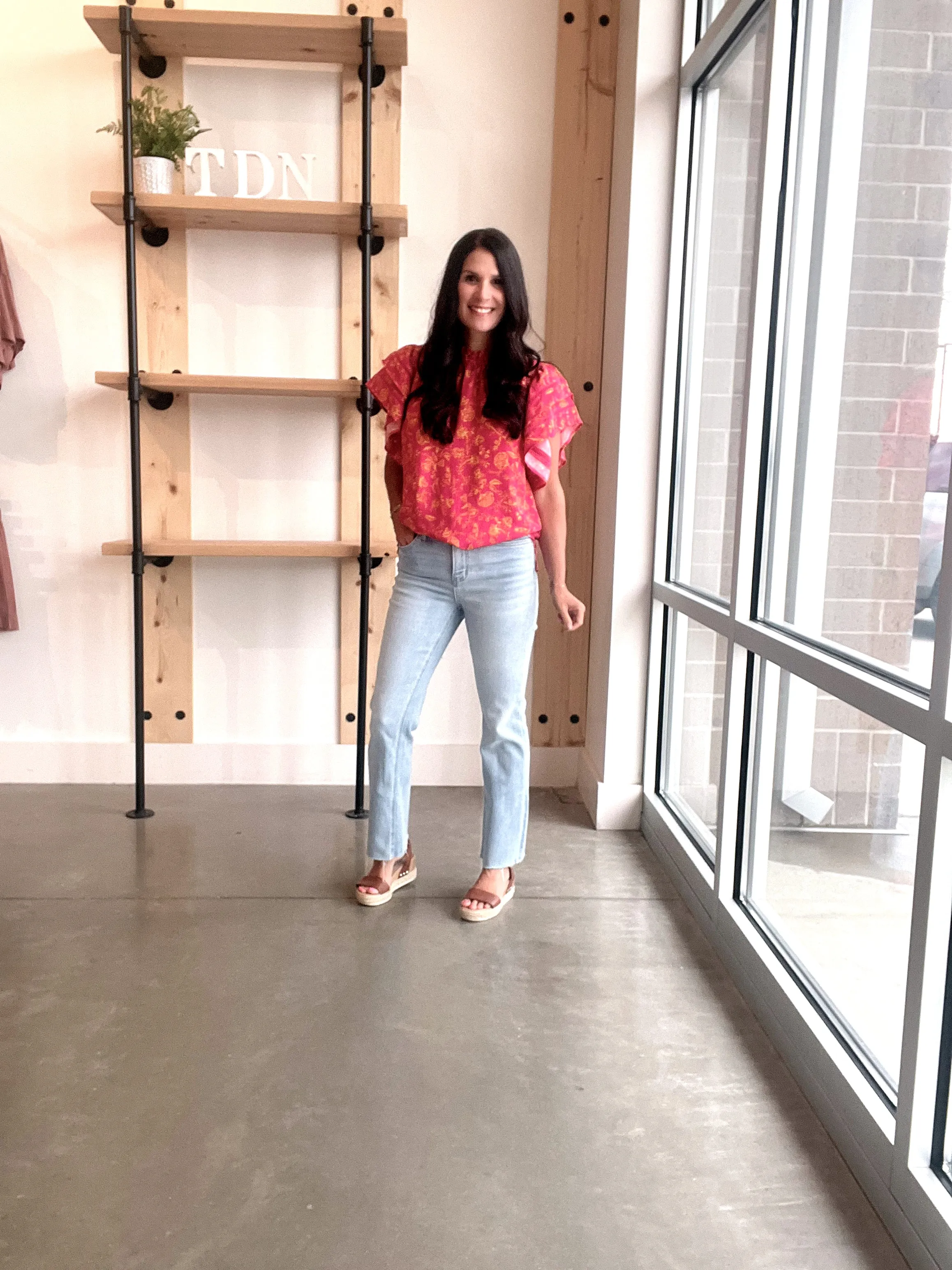 Flutter Sleeve Floral Blouse