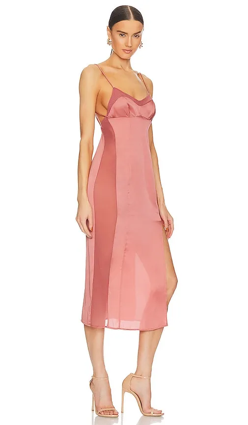 Free People X Intimately FP City Cool Midi Slip in Burnt Orange