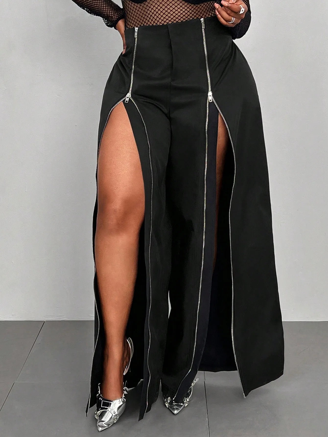 Front Zipper Loose Pants