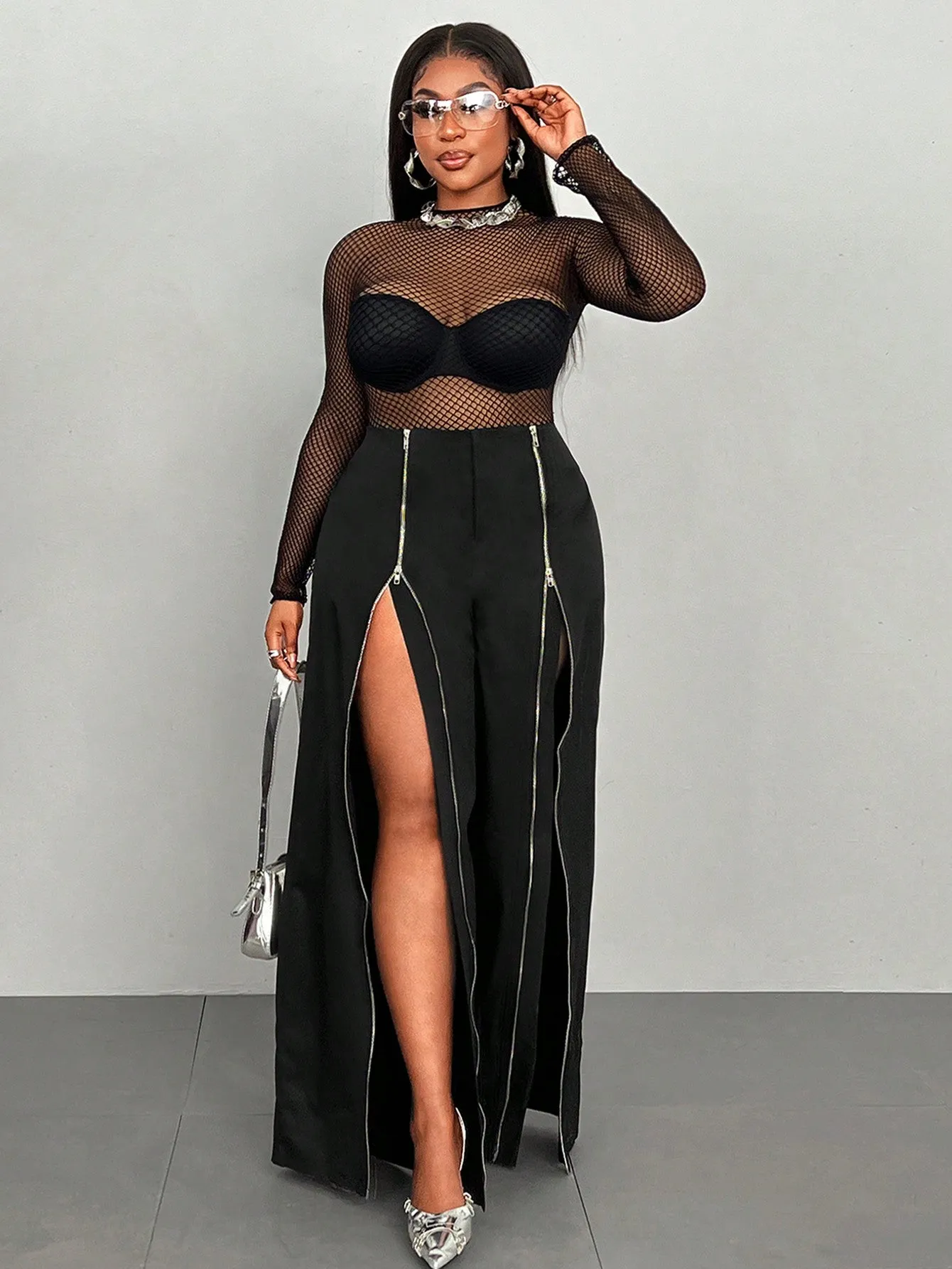 Front Zipper Loose Pants