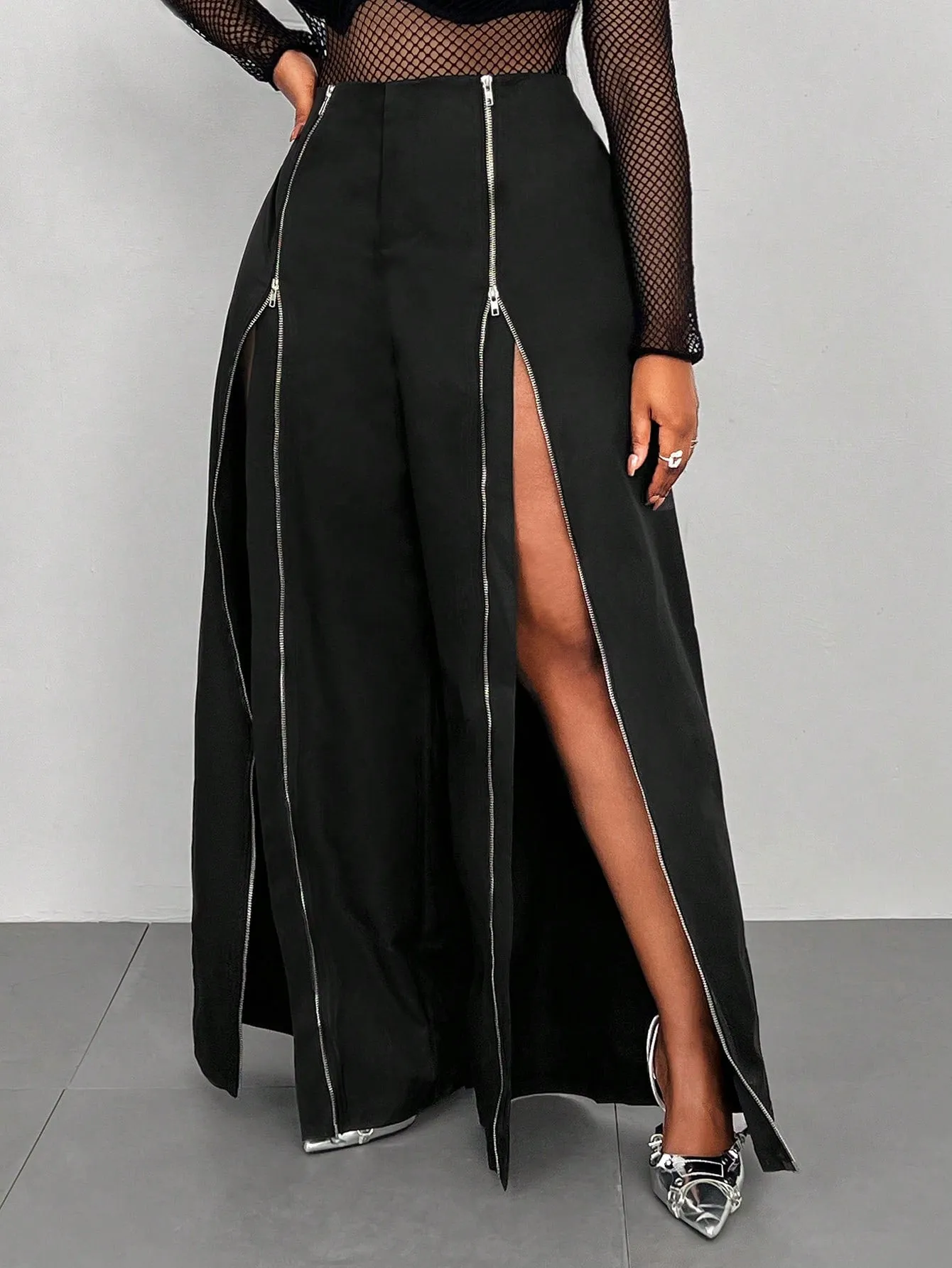 Front Zipper Loose Pants
