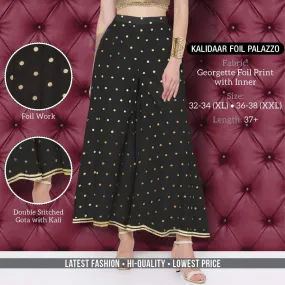 Georgette Black Palazzo Pants for Women