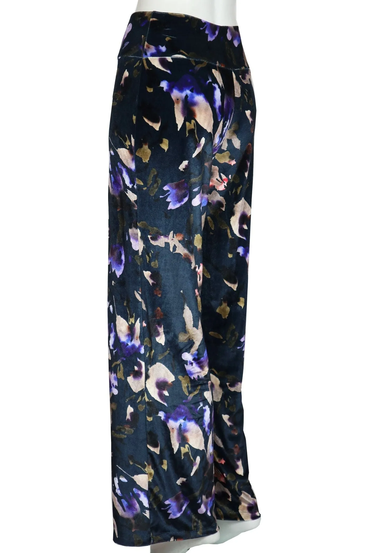 ICELYN Printed Velvet Palazzo Pants