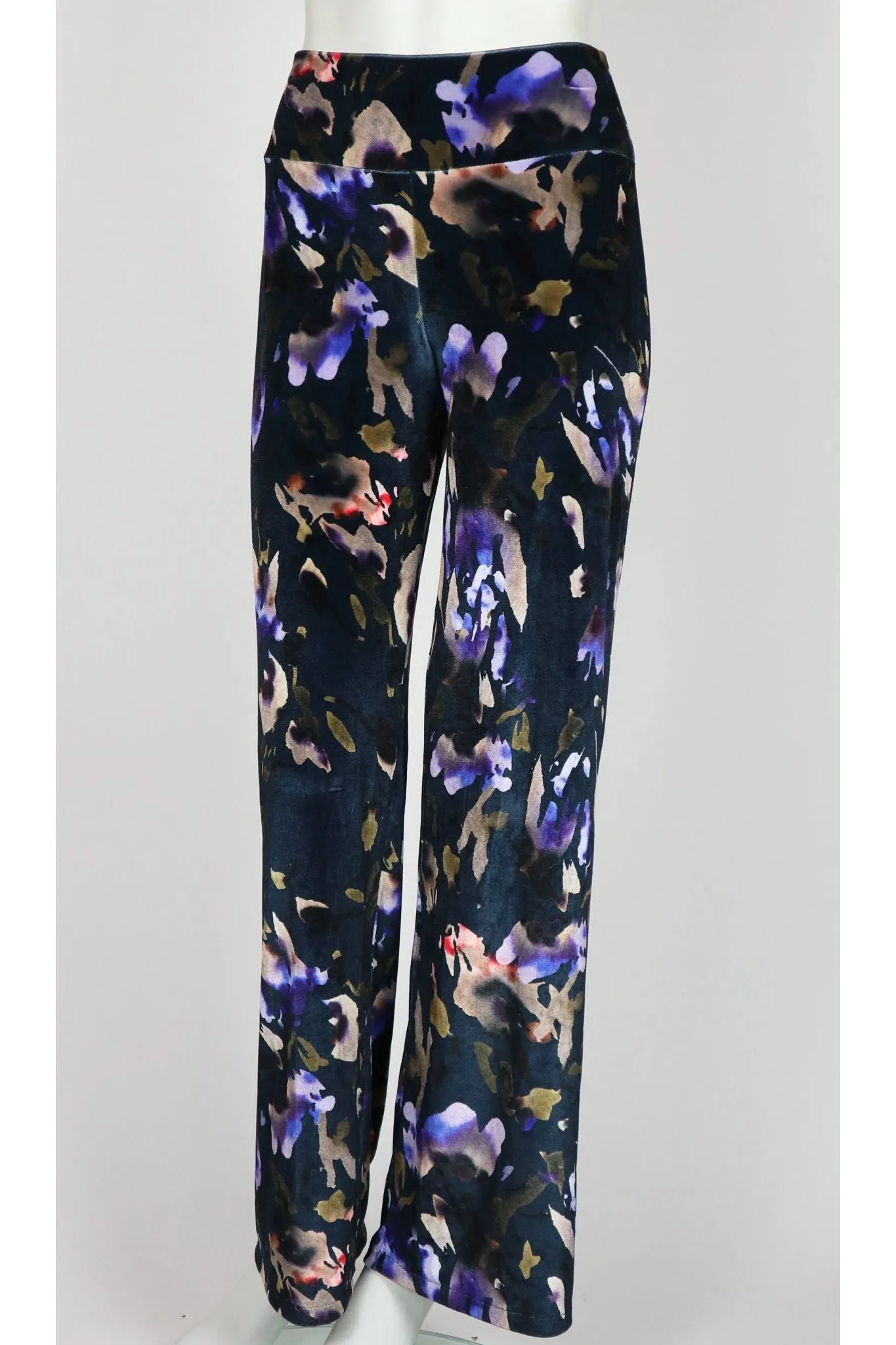ICELYN Printed Velvet Palazzo Pants