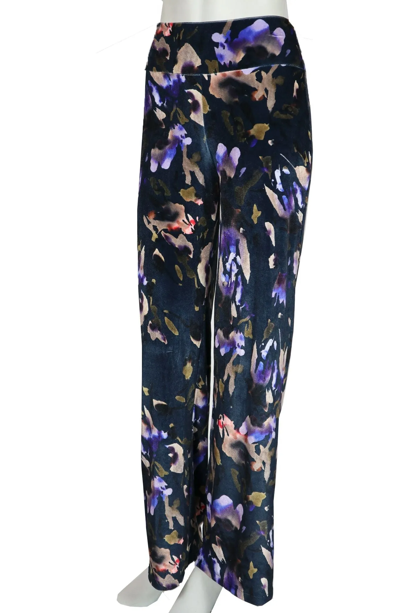 ICELYN Printed Velvet Palazzo Pants